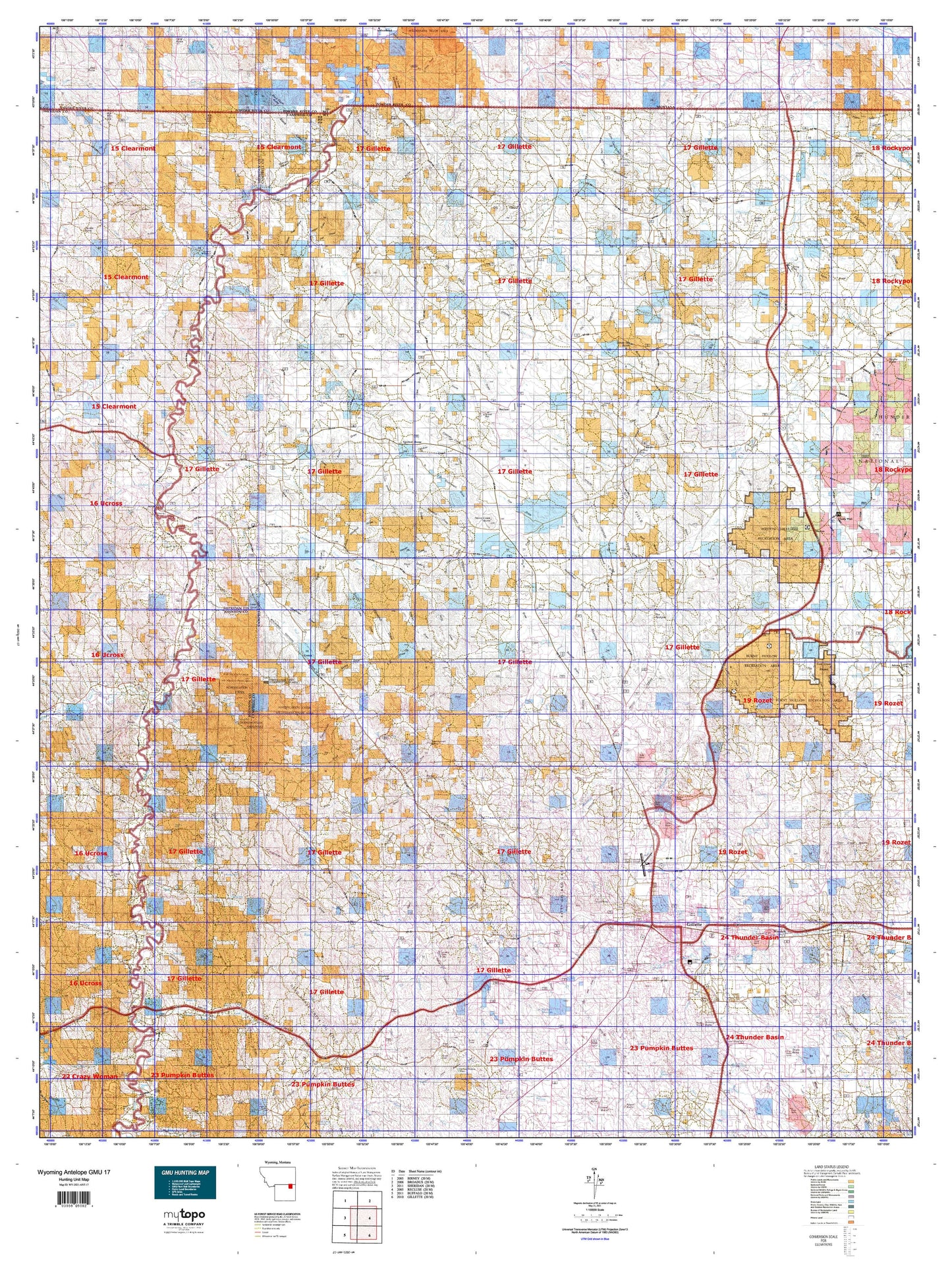 Wyoming Antelope GMU 17 Map Image