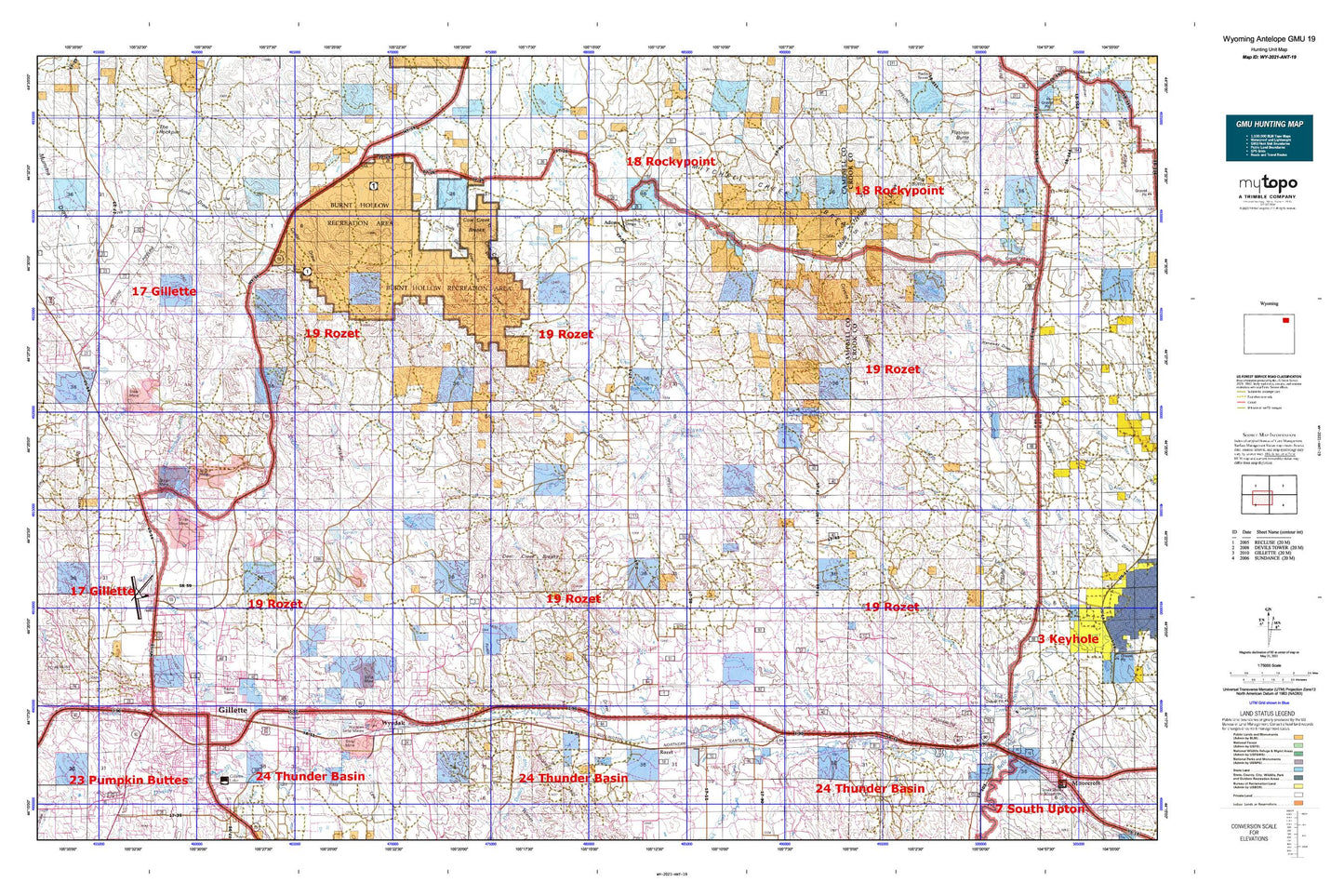 Wyoming Antelope GMU 19 Map Image