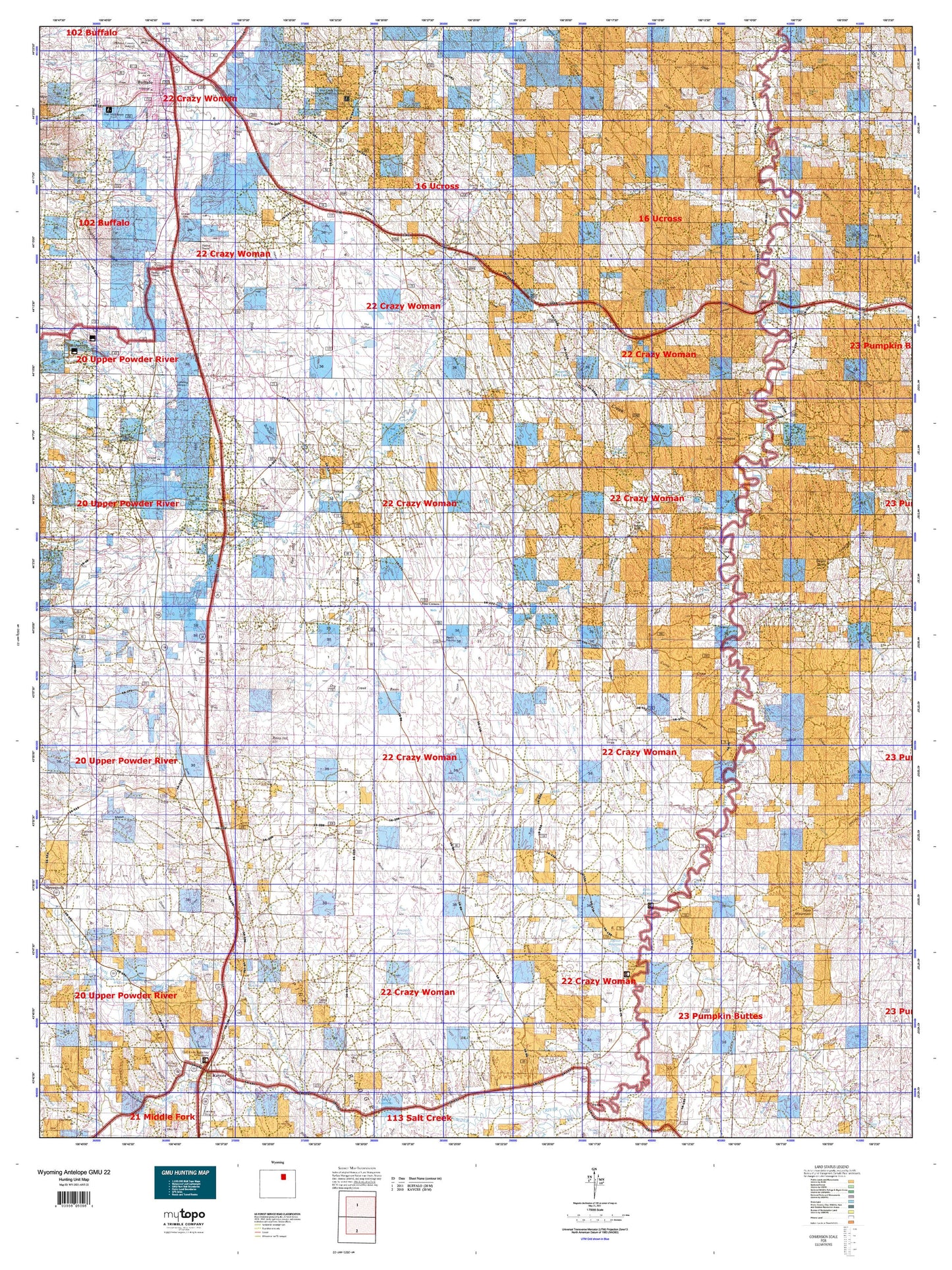 Wyoming Antelope GMU 22 Map Image