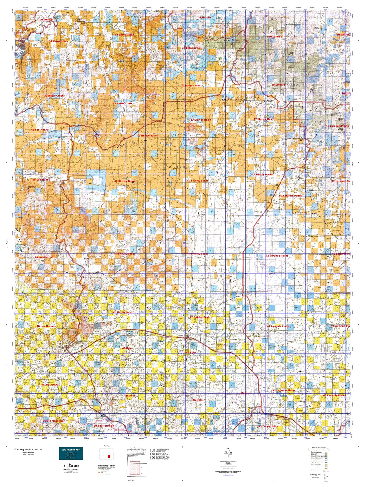 Wyoming Antelope GMU 47 Map Image