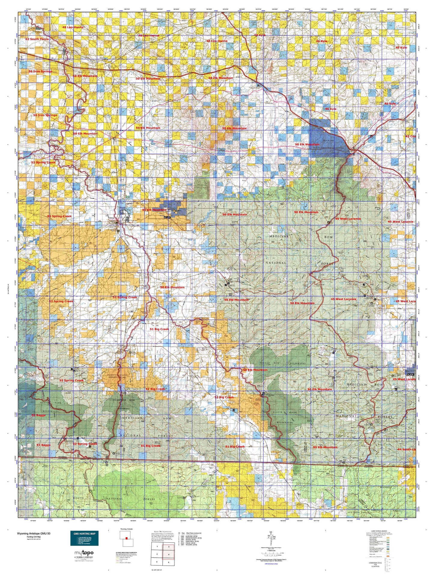 Wyoming Antelope GMU 50 Map Image