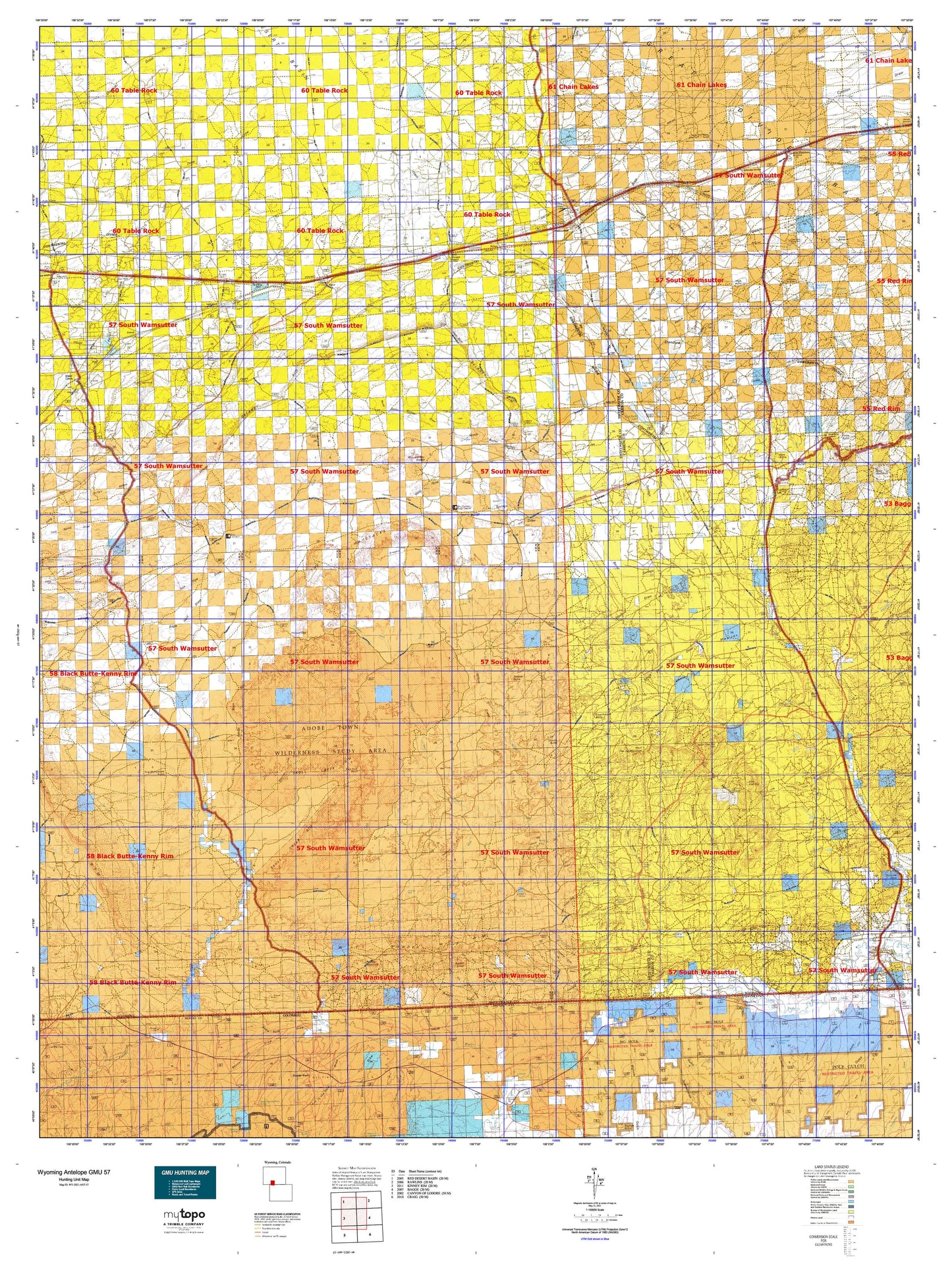 Wyoming Antelope GMU 57 Map Image