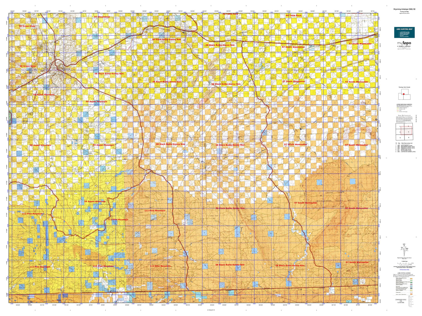 Wyoming Antelope GMU 58 Map Image