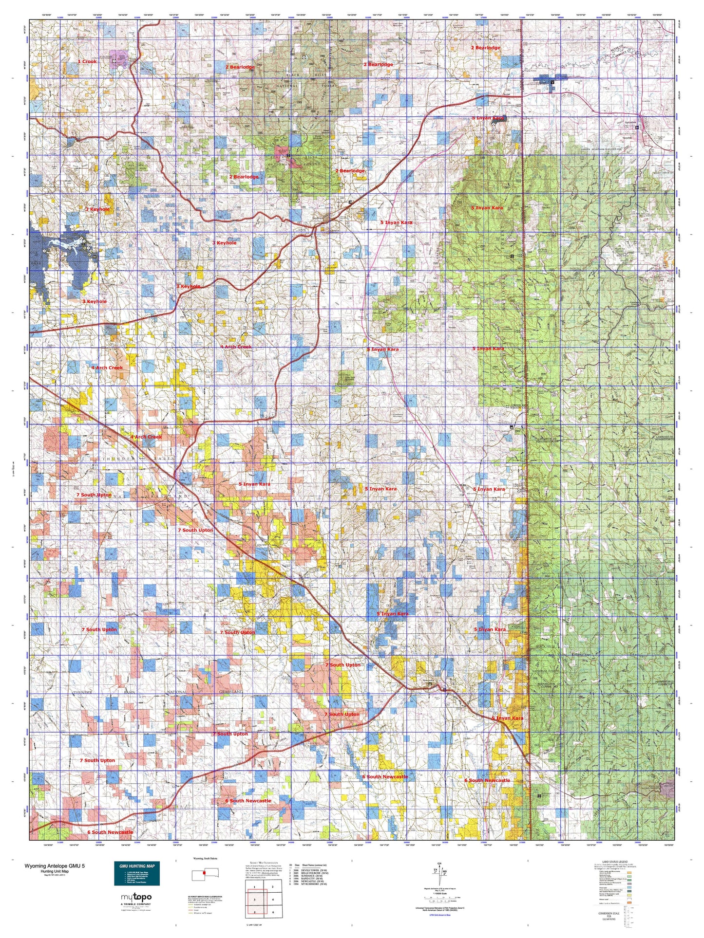 Wyoming Antelope GMU 5 Map Image