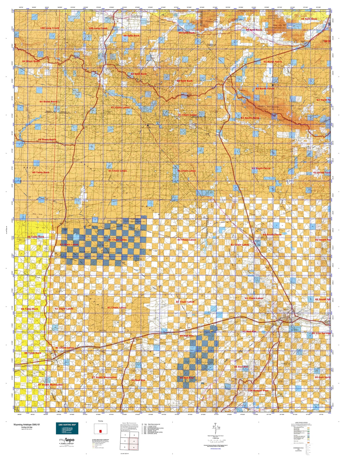 Wyoming Antelope GMU 61 Map Image