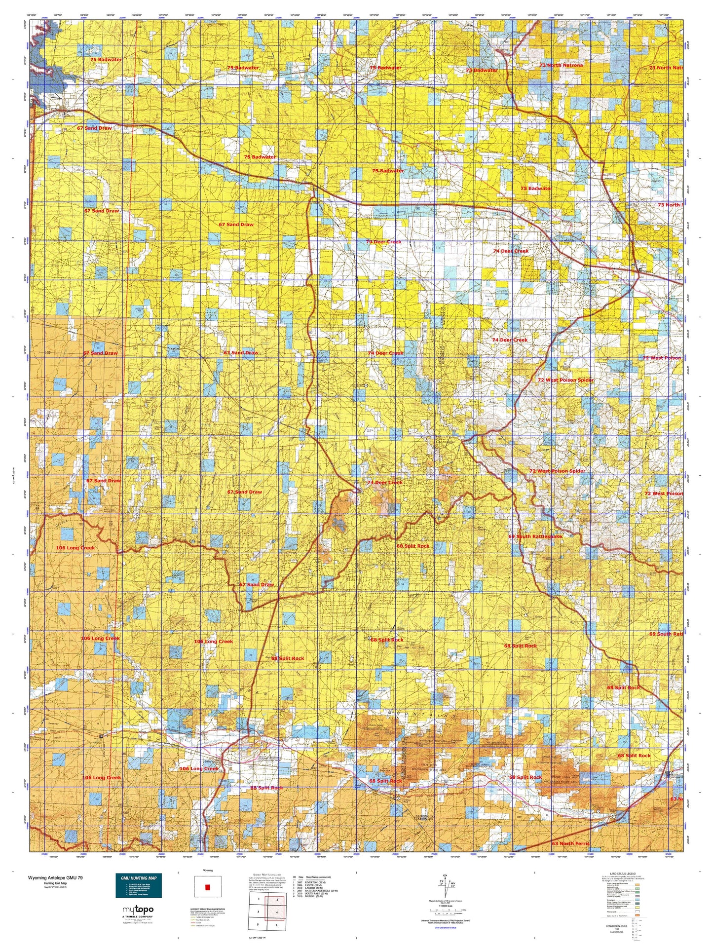Wyoming Antelope GMU 79 Map Image