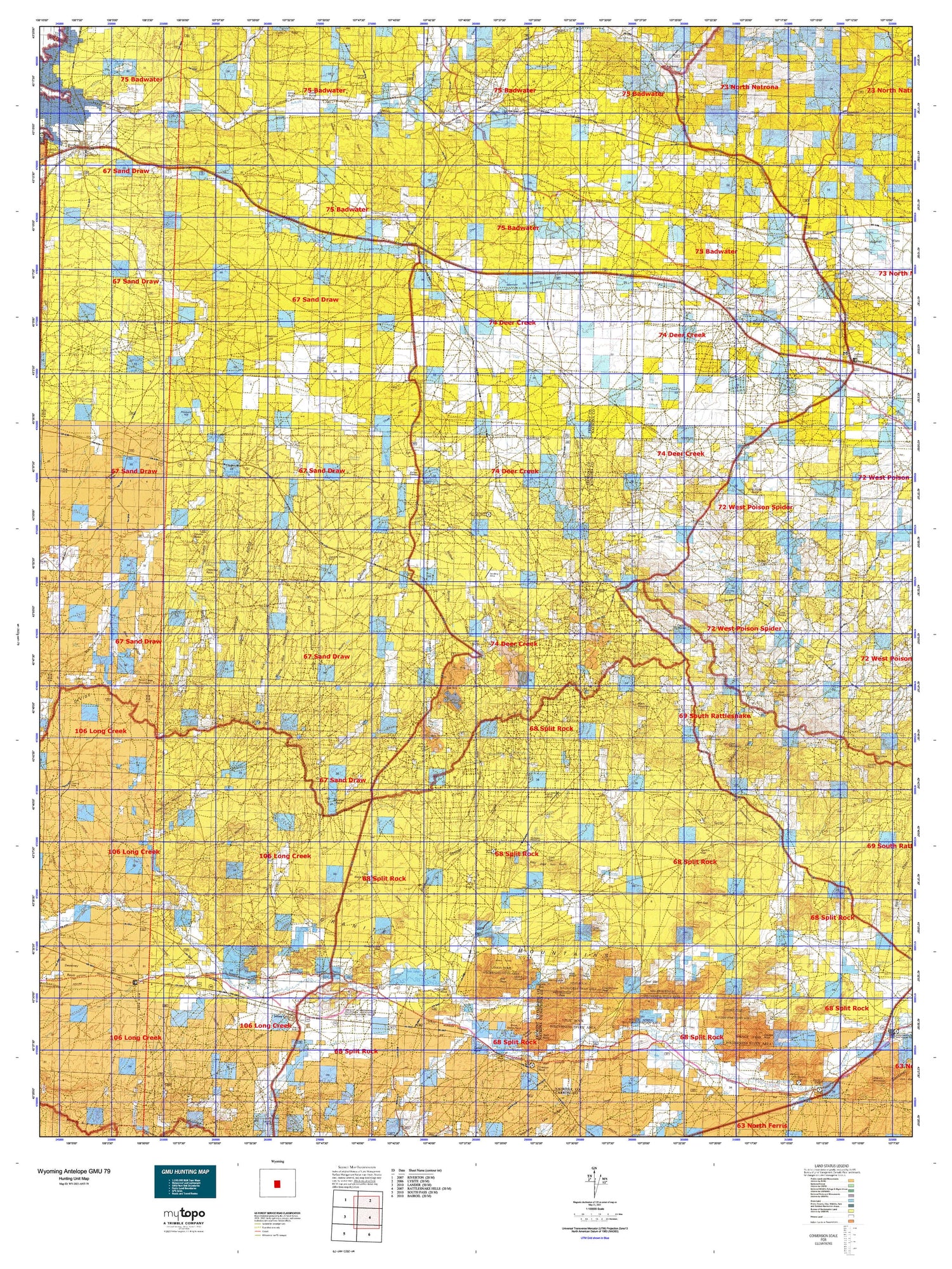 Wyoming Antelope GMU 79 Map Image