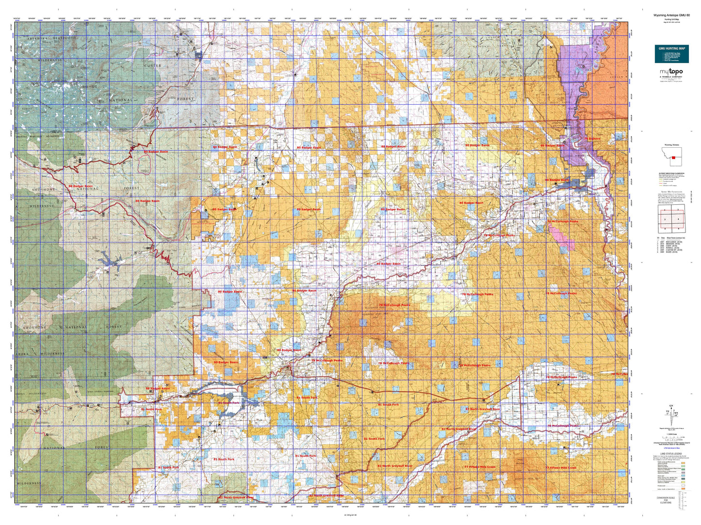 Wyoming Antelope GMU 80 Map Image