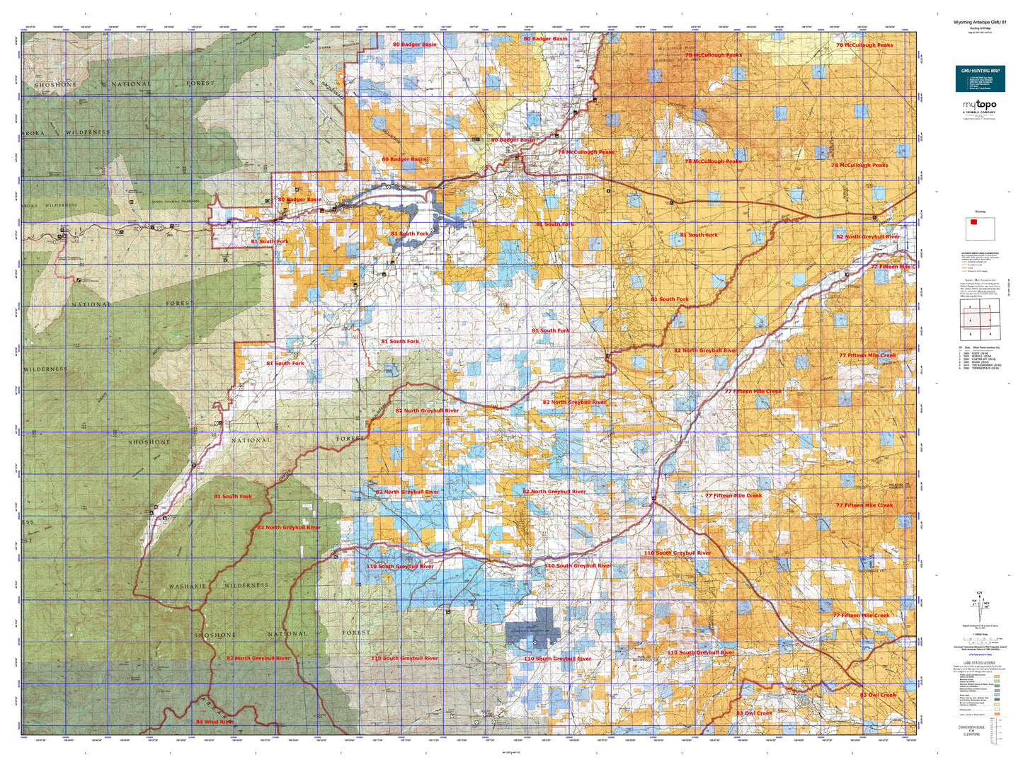 Wyoming Antelope GMU 81 Map Image