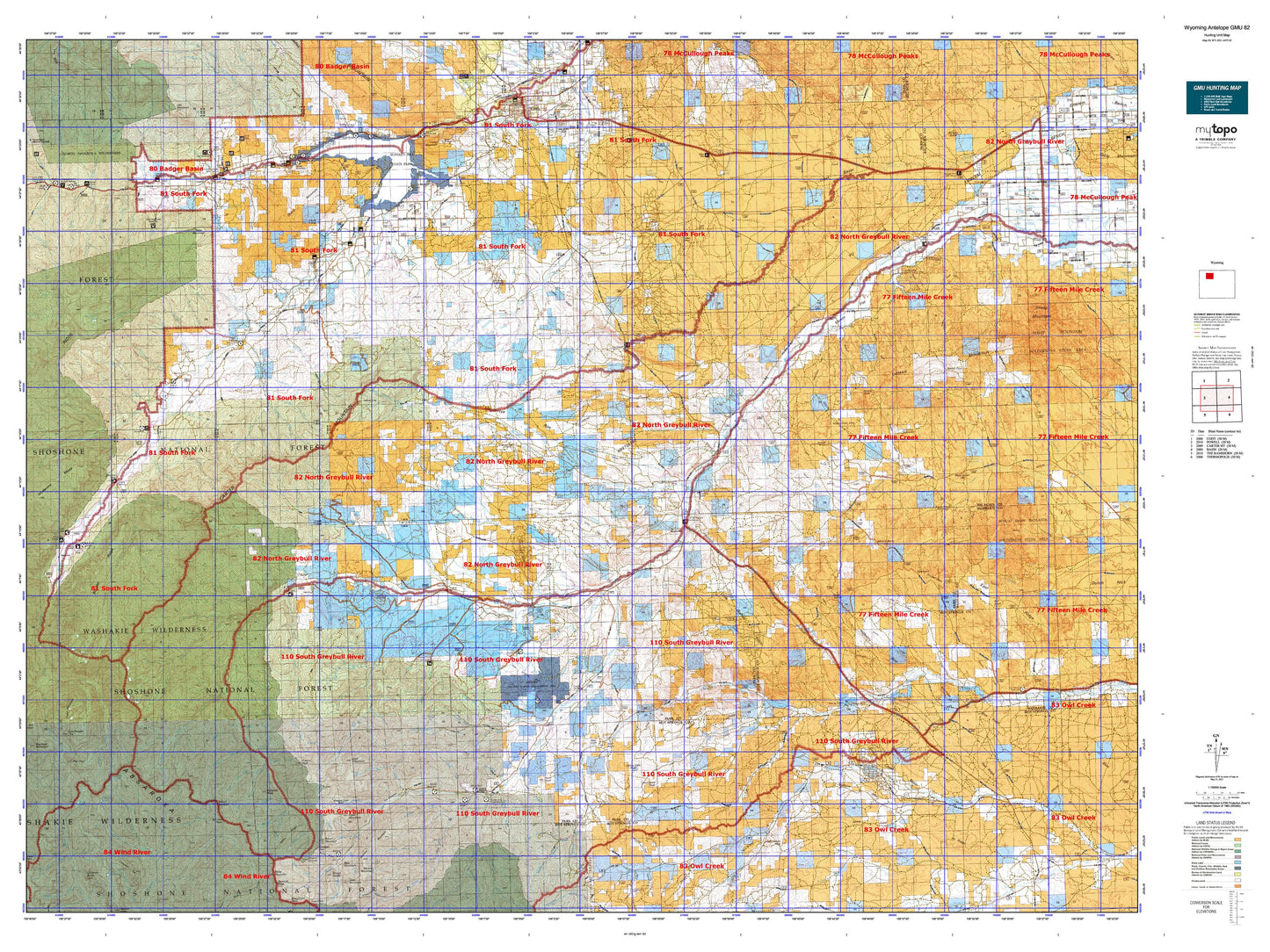 Wyoming Antelope GMU 82 Map Image