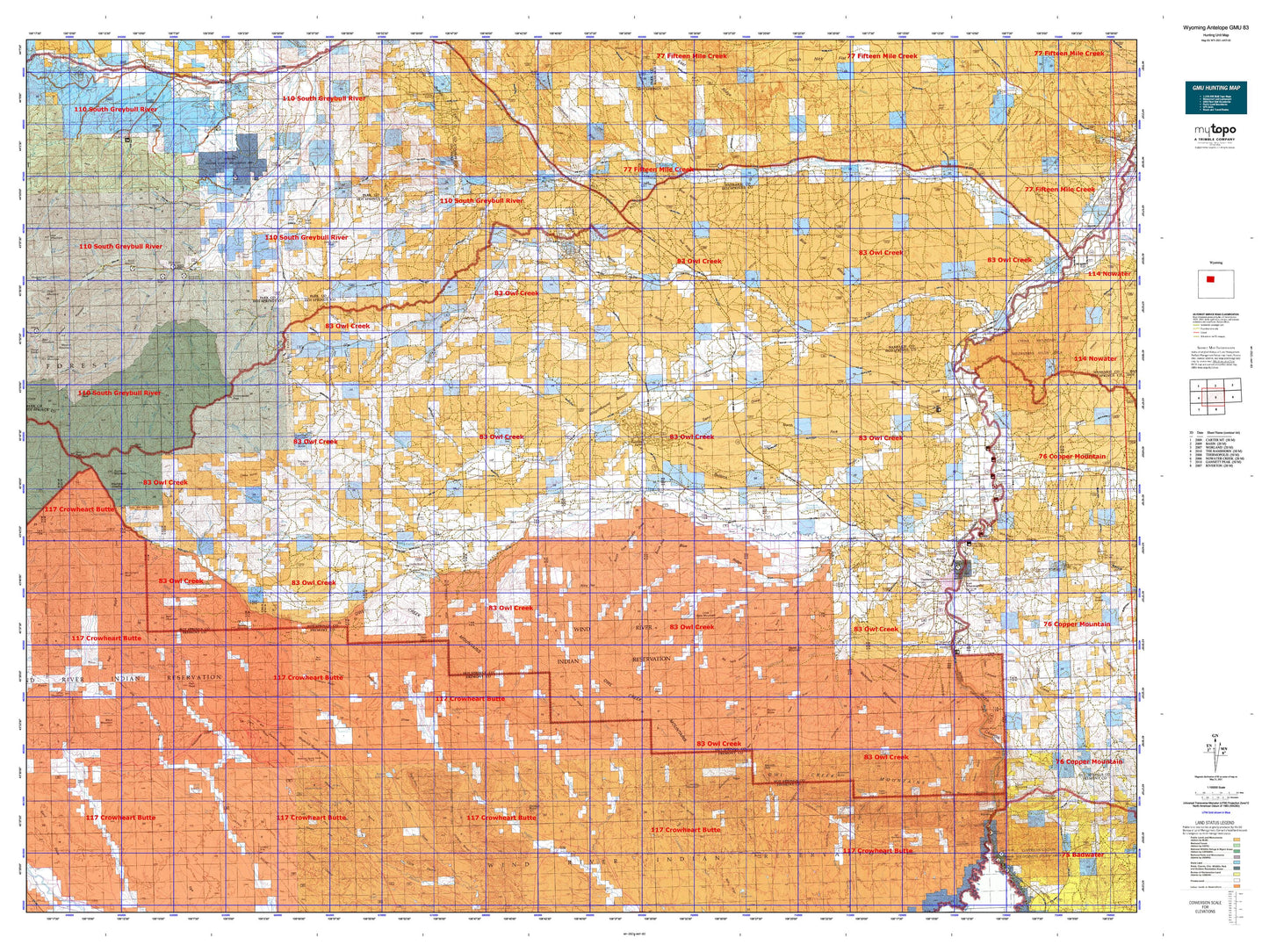 Wyoming Antelope GMU 83 Map Image