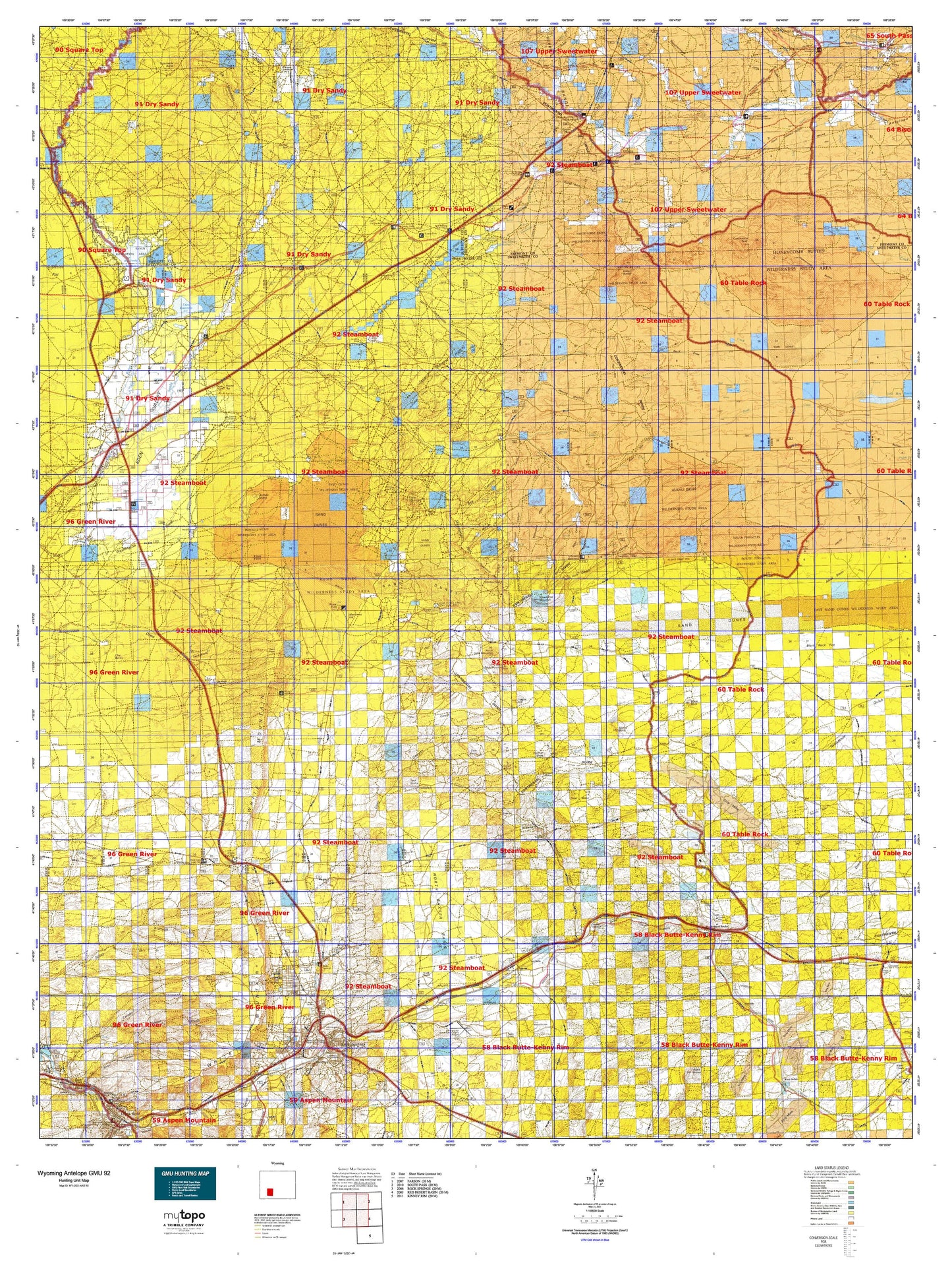Wyoming Antelope GMU 92 Map Image