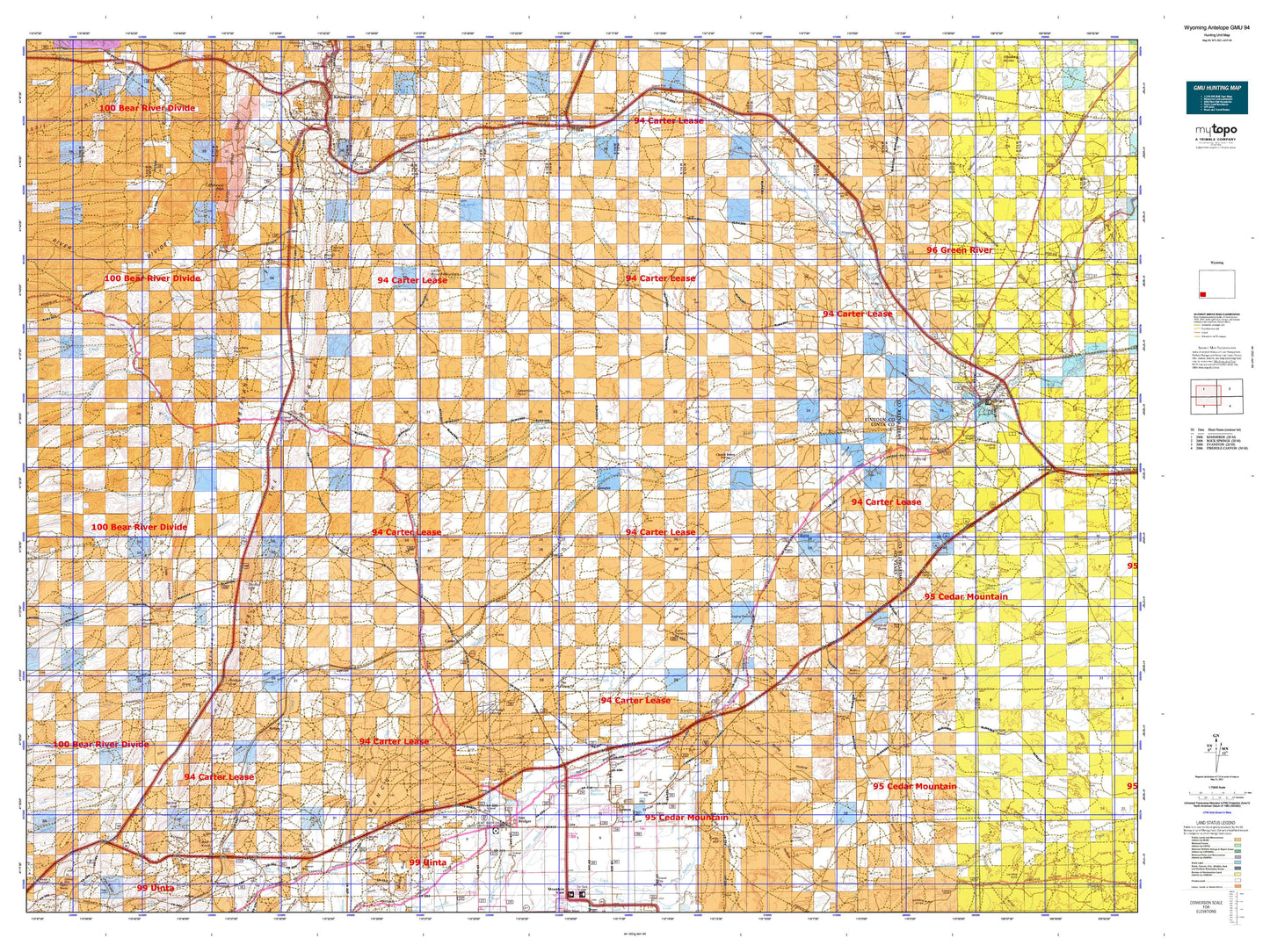 Wyoming Antelope GMU 94 Map Image