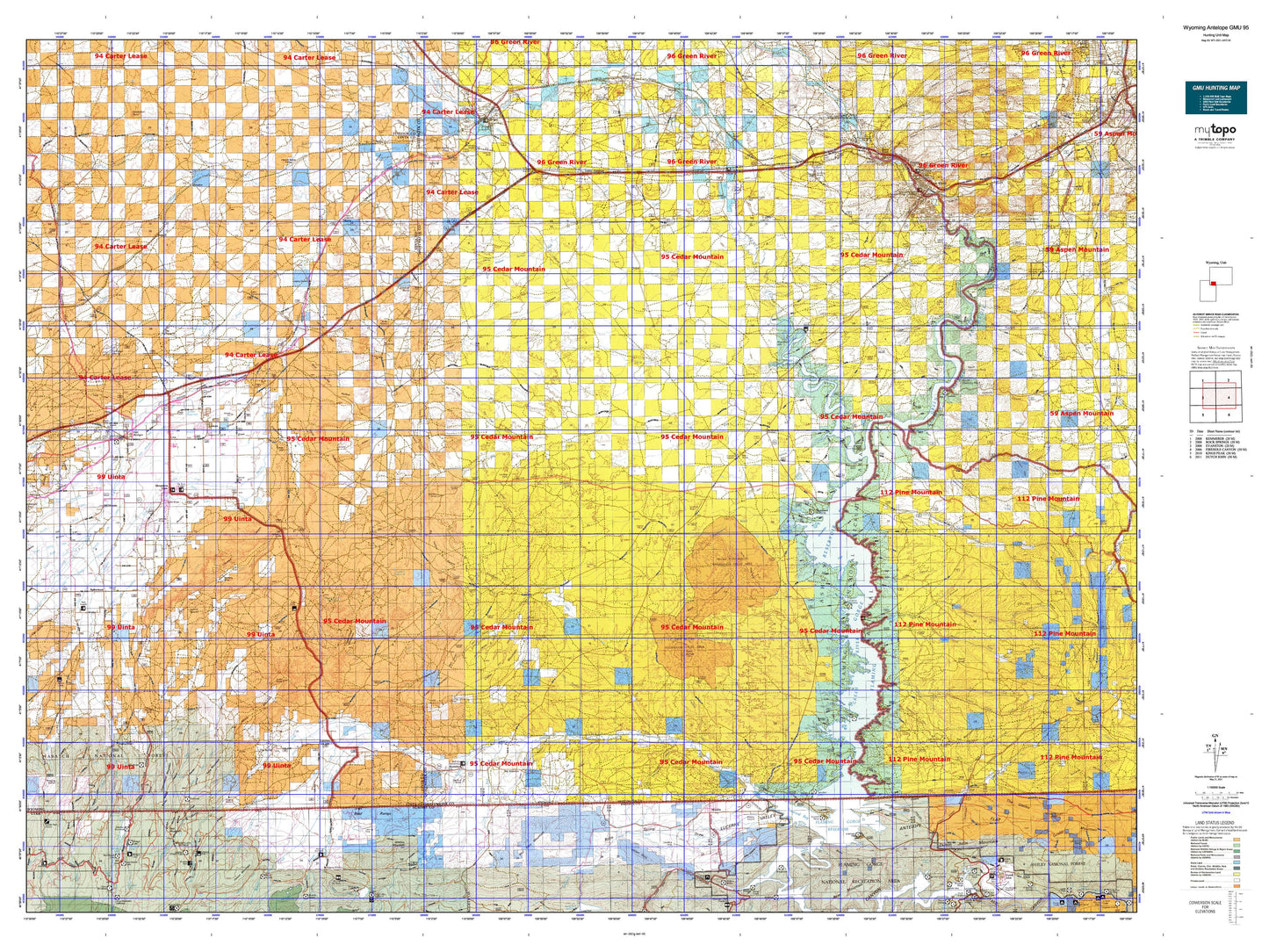 Wyoming Antelope GMU 95 Map Image
