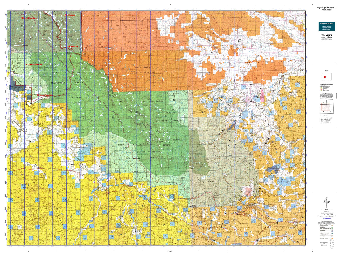 Wyoming Bighorn Sheep GMU 11 Map Image