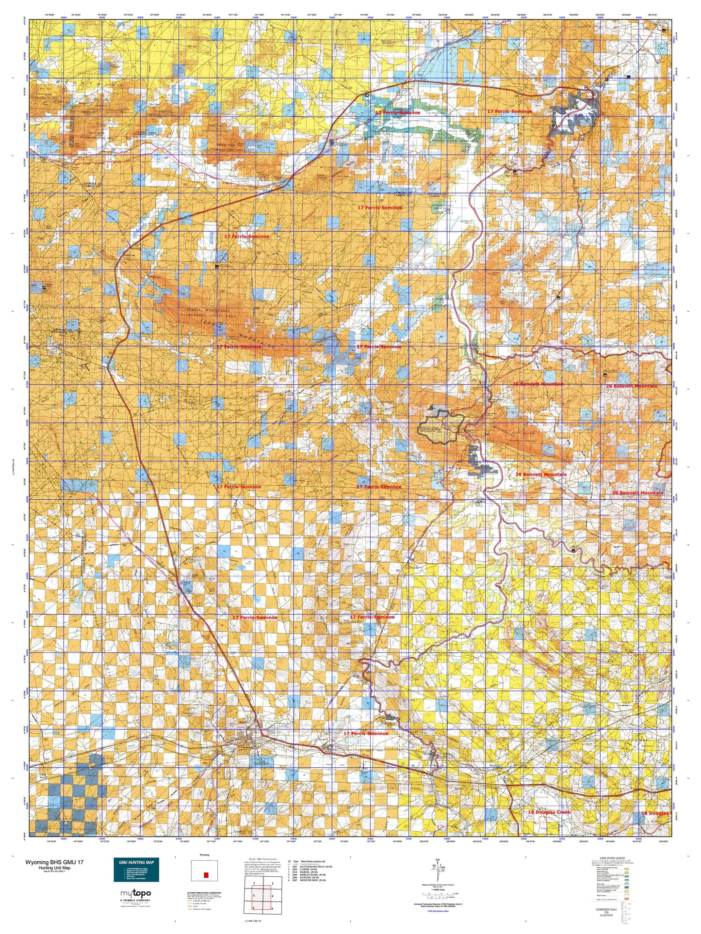 Wyoming Bighorn Sheep GMU 17 Map Image