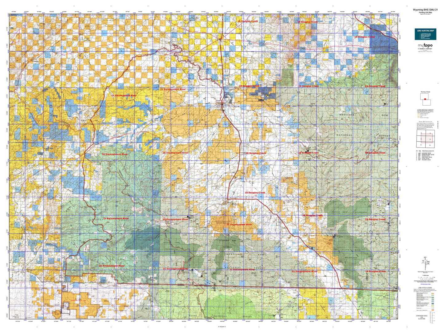 Wyoming Bighorn Sheep GMU 21 Map Image