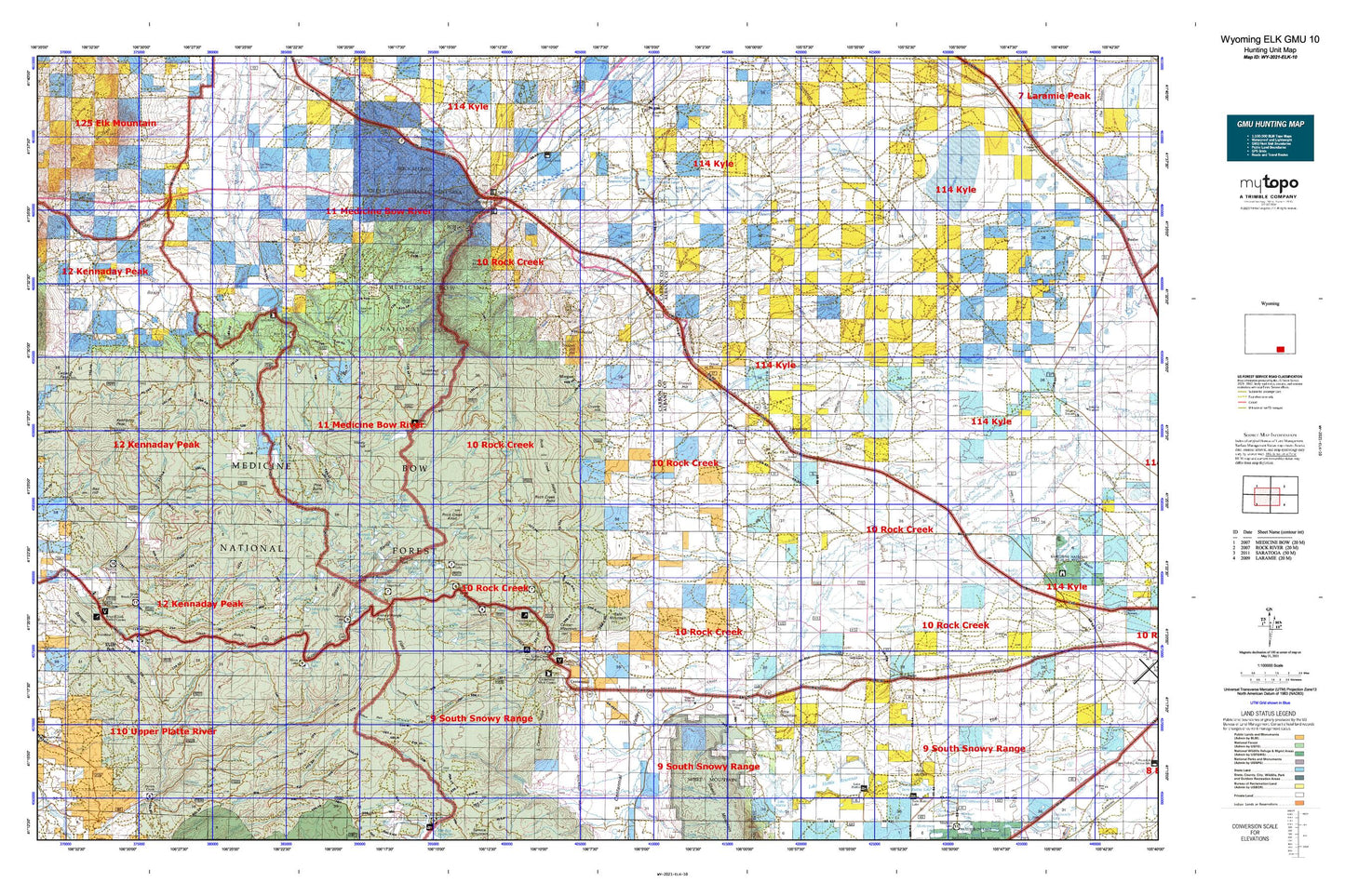 Wyoming Elk GMU 10 Map Image