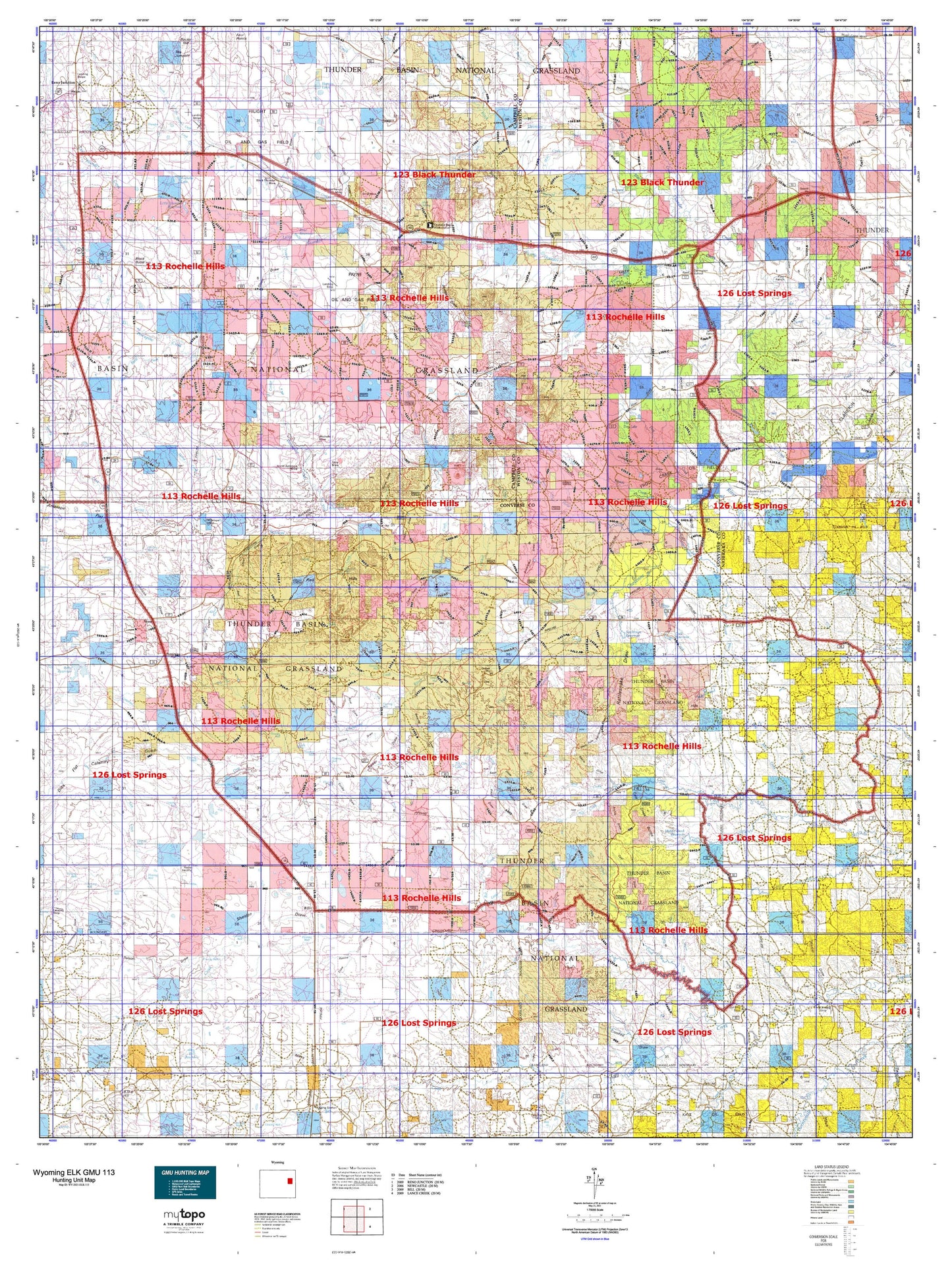 Wyoming Elk GMU 113 Map Image