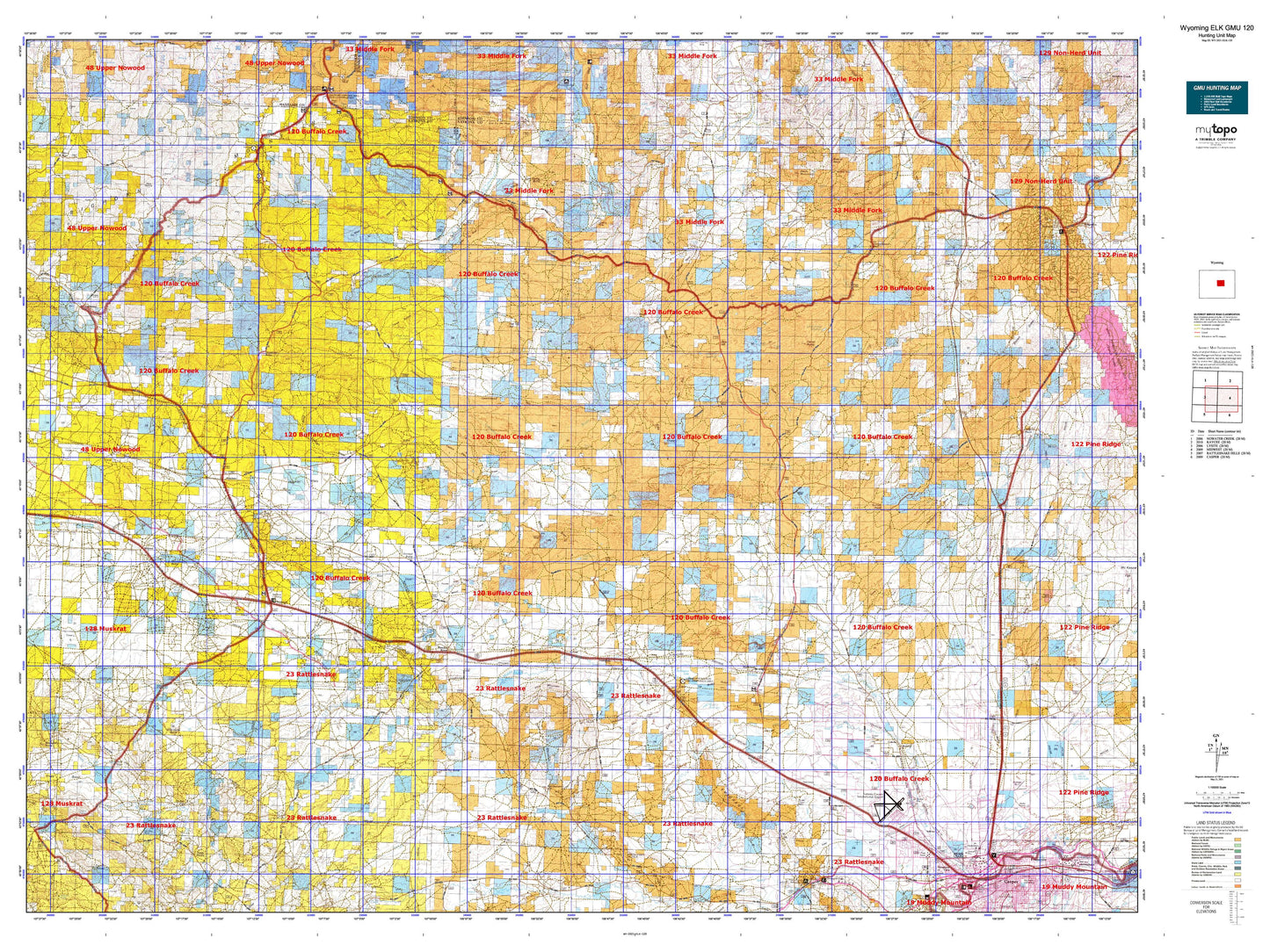 Wyoming Elk GMU 120 Map Image