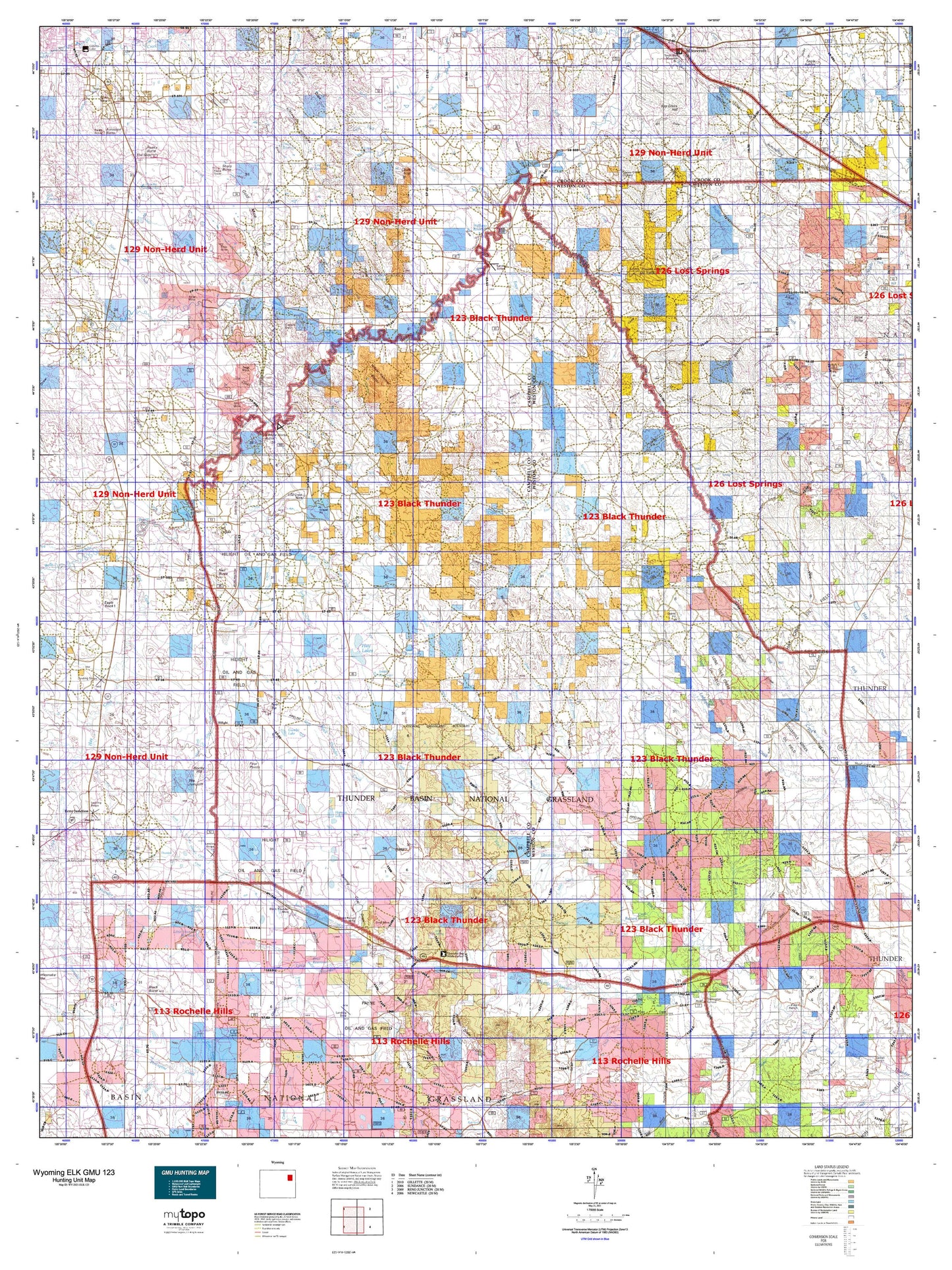 Wyoming Elk GMU 123 Map Image