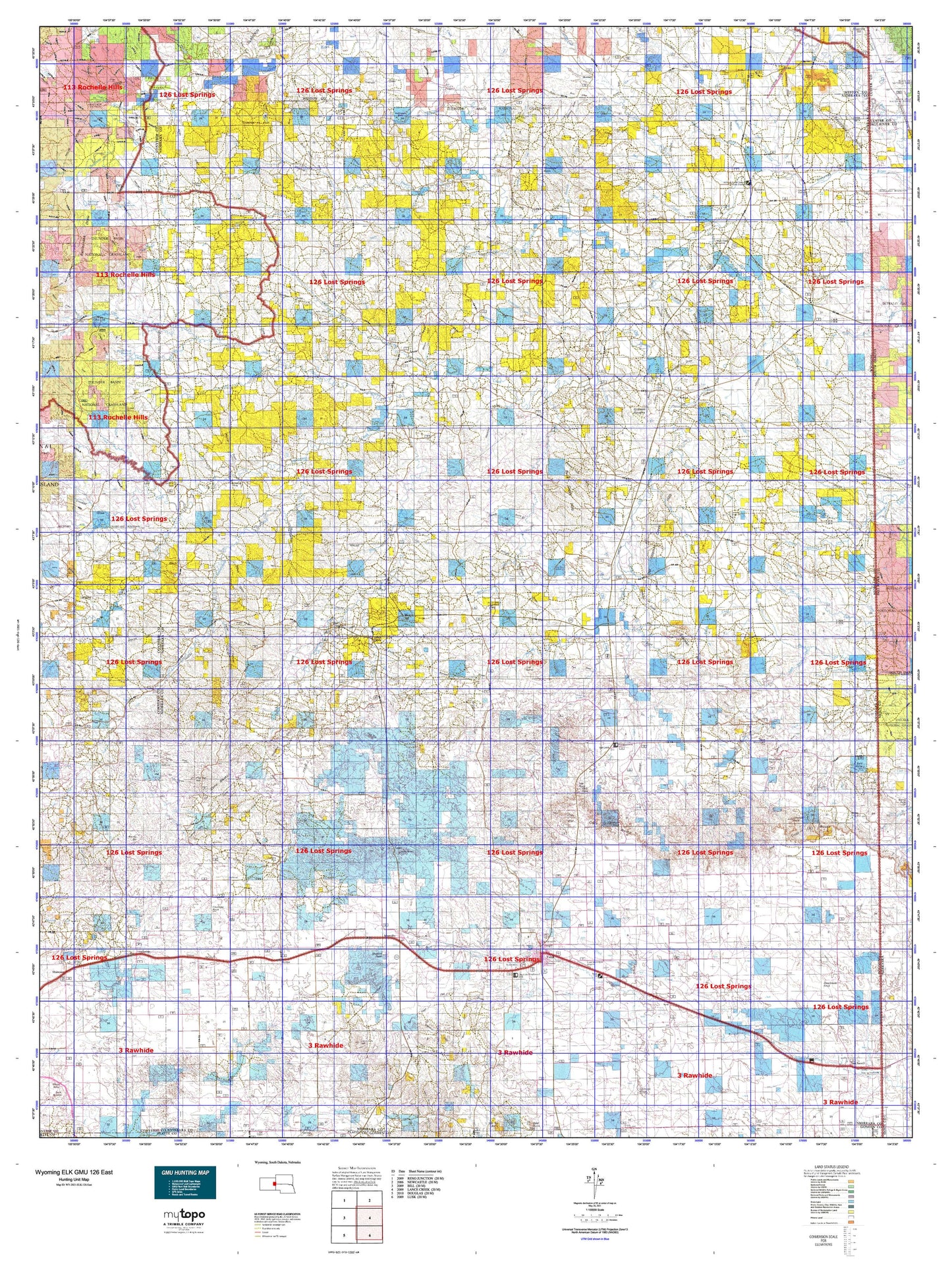Wyoming Elk GMU 126 East Map Image