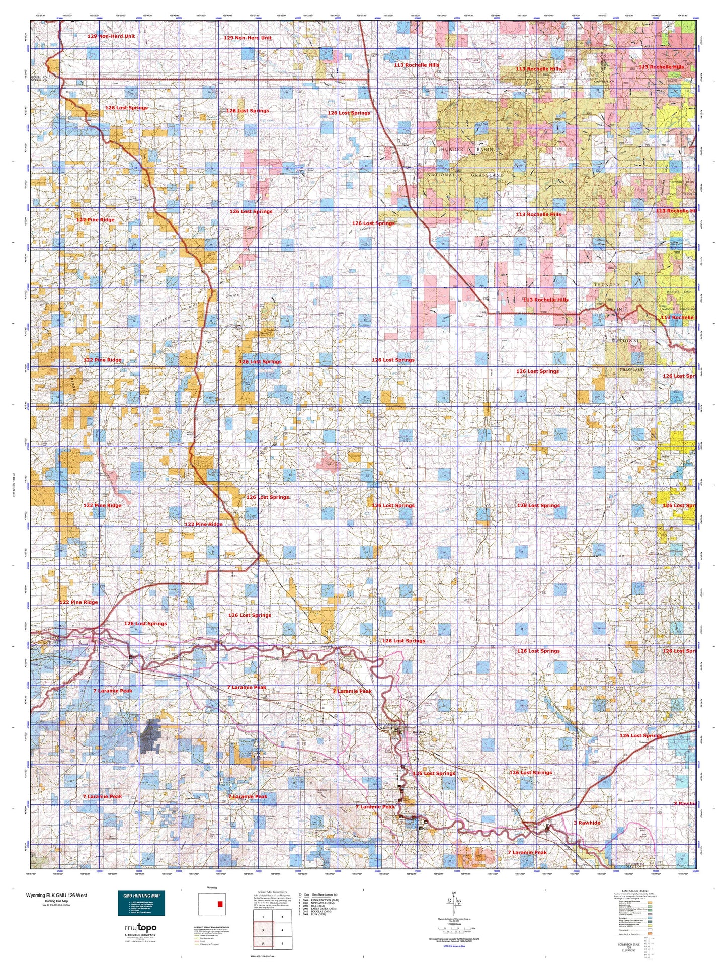 Wyoming Elk GMU 126 West Map Image