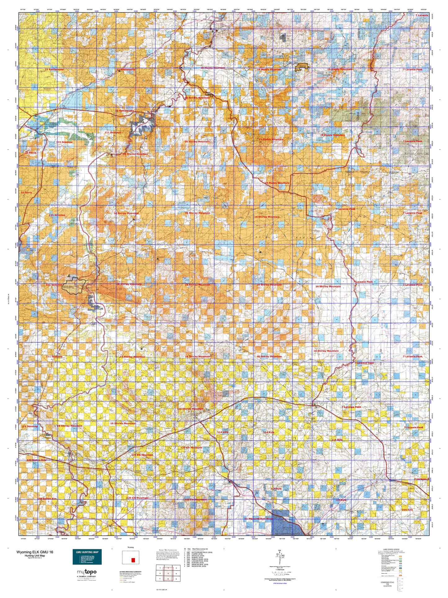 Wyoming Elk GMU 16 Map Image