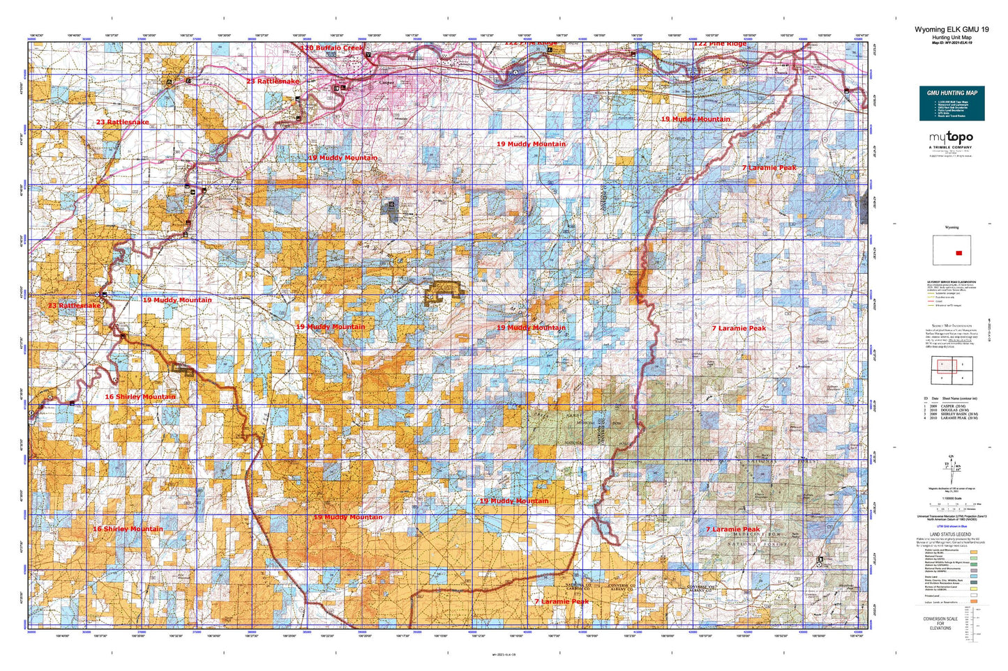 Wyoming Elk GMU 19 Map Image