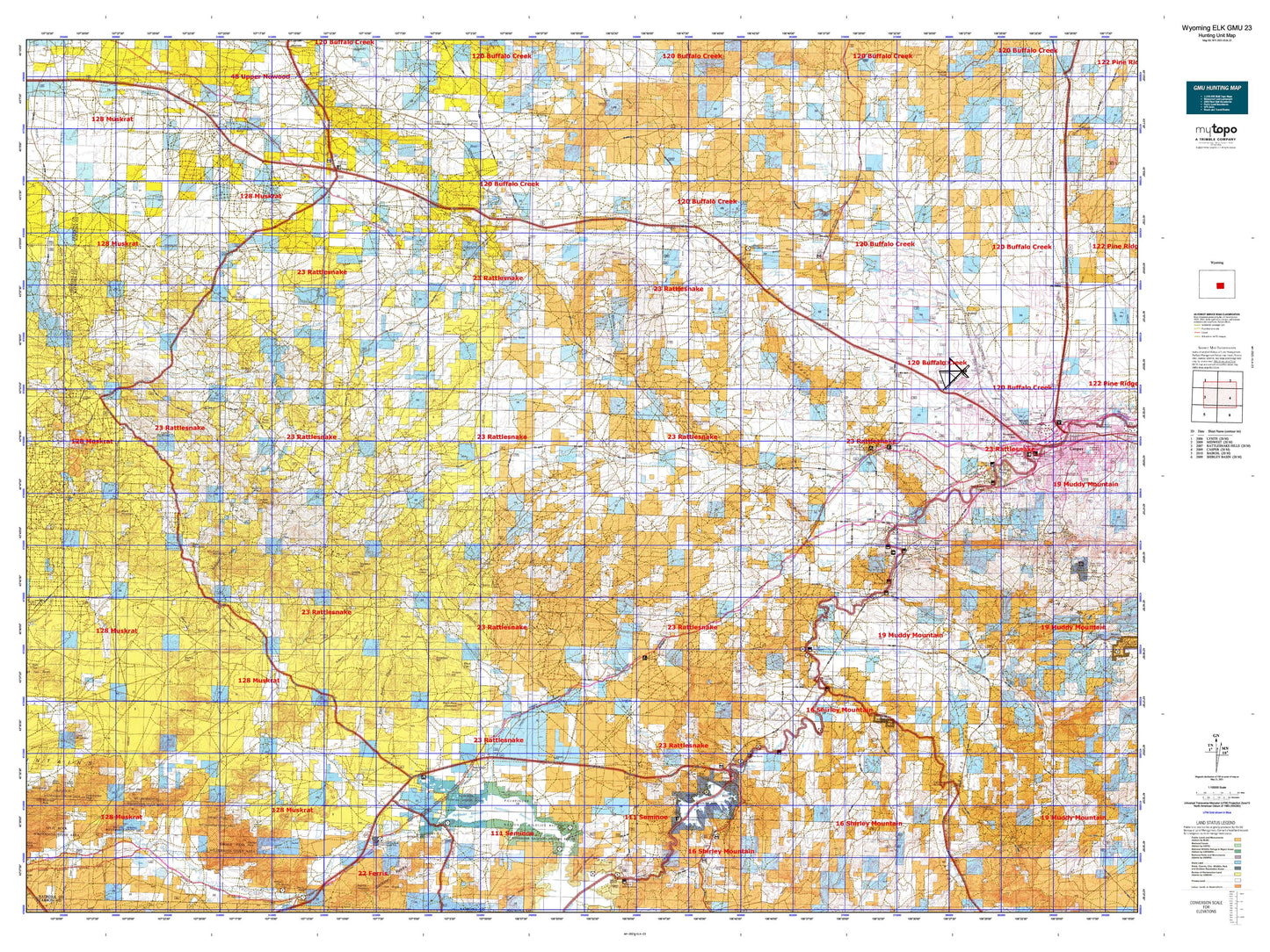 Wyoming Elk GMU 23 Map Image