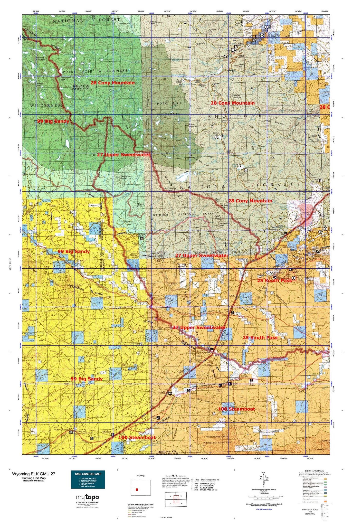 Wyoming Elk GMU 27 Map Image