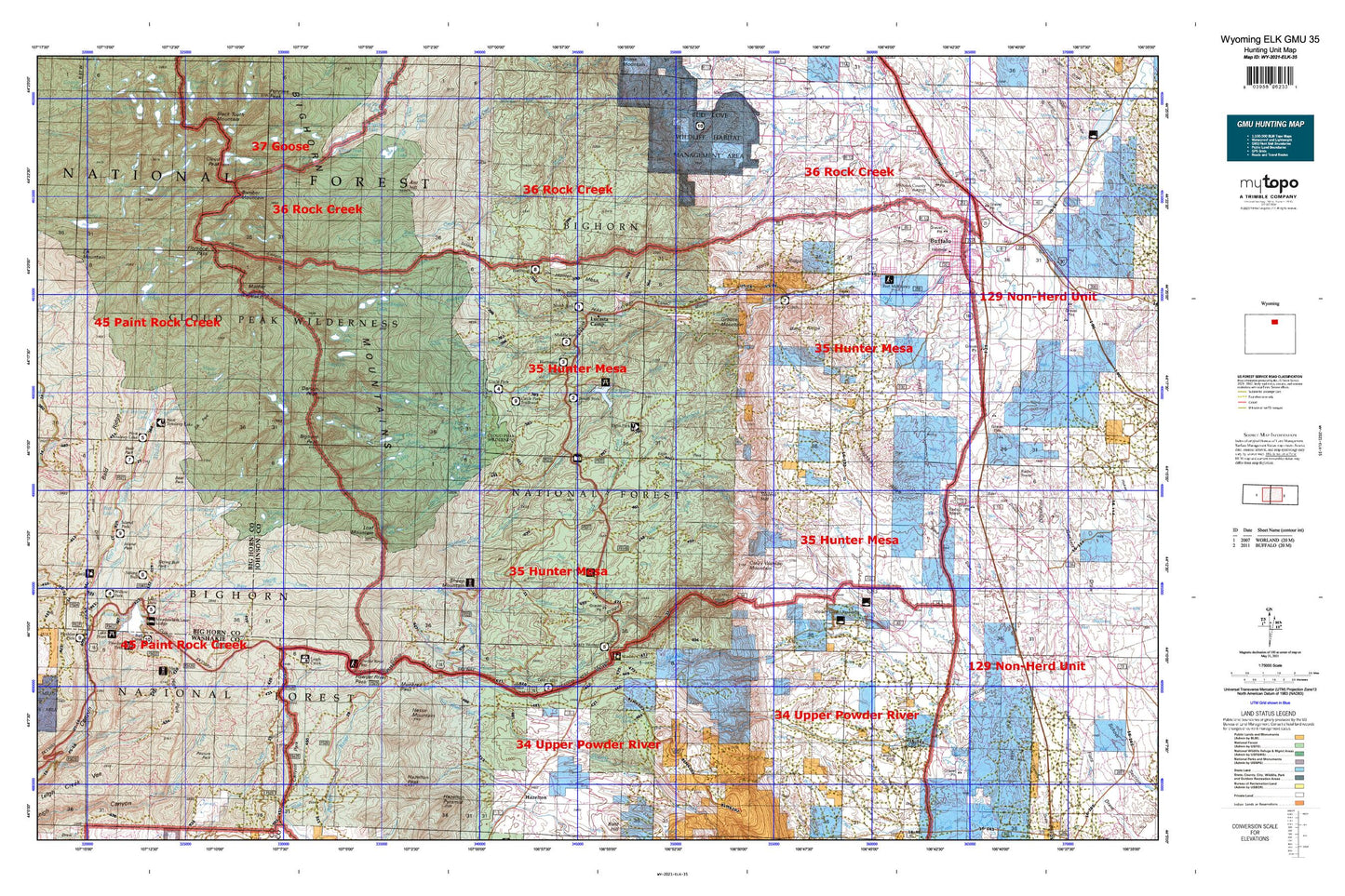 Wyoming Elk GMU 35 Map Image