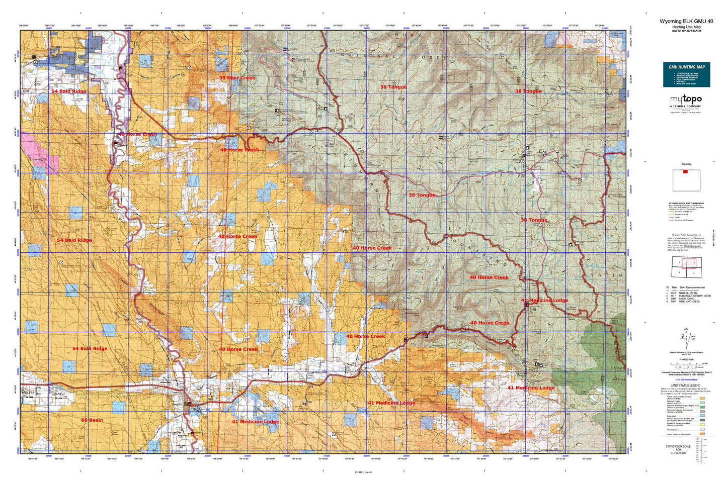 Wyoming Elk GMU 40 Map Image