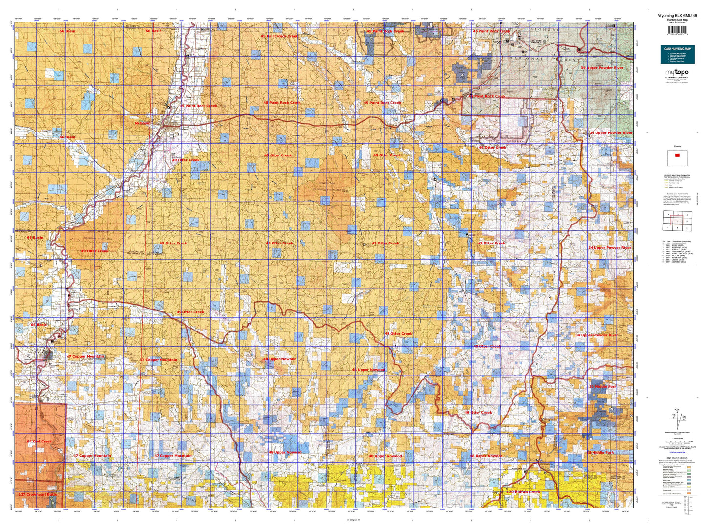 Wyoming Elk GMU 49 Map Image