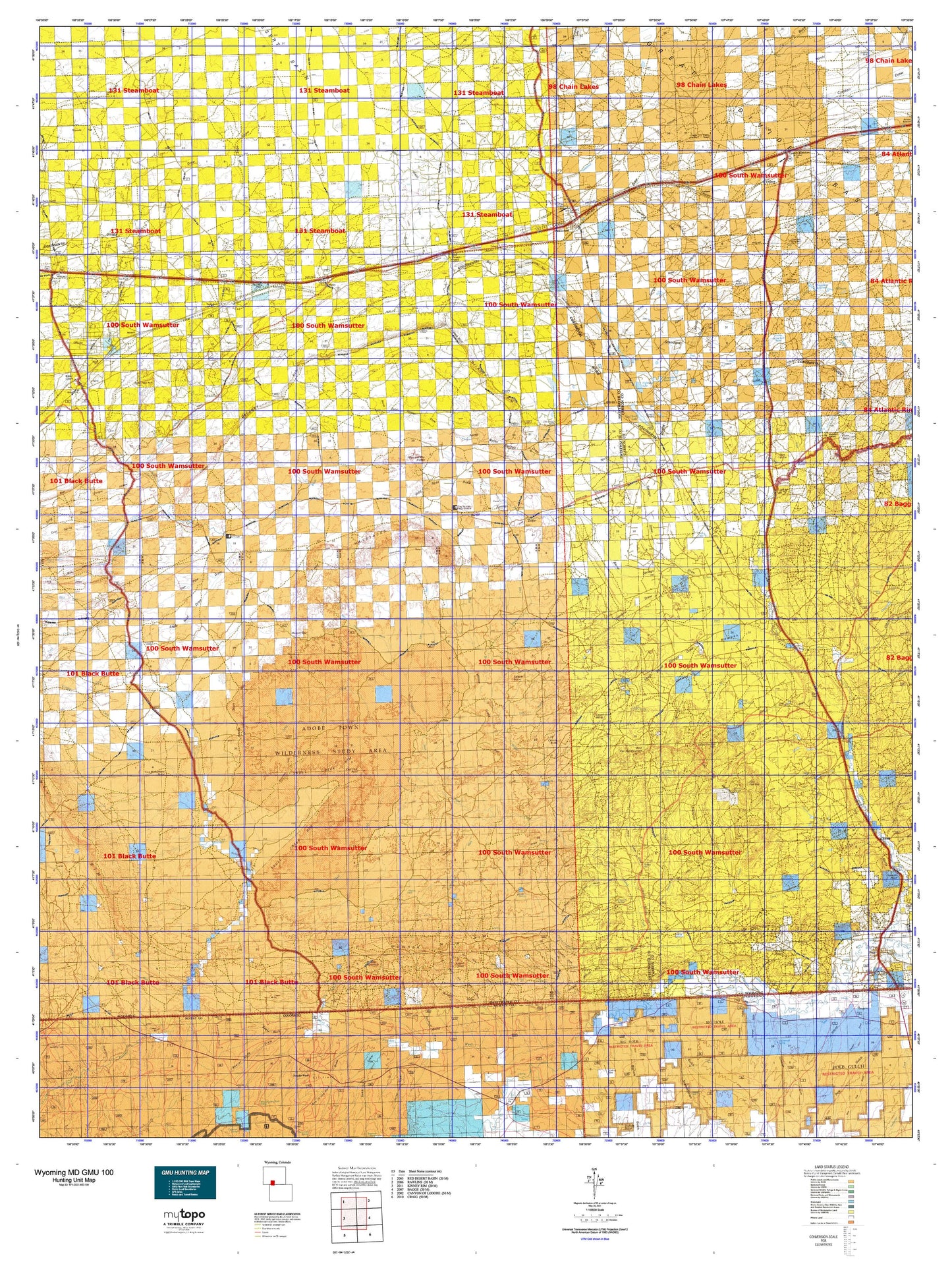 Wyoming Mule Deer GMU 100 Map Image