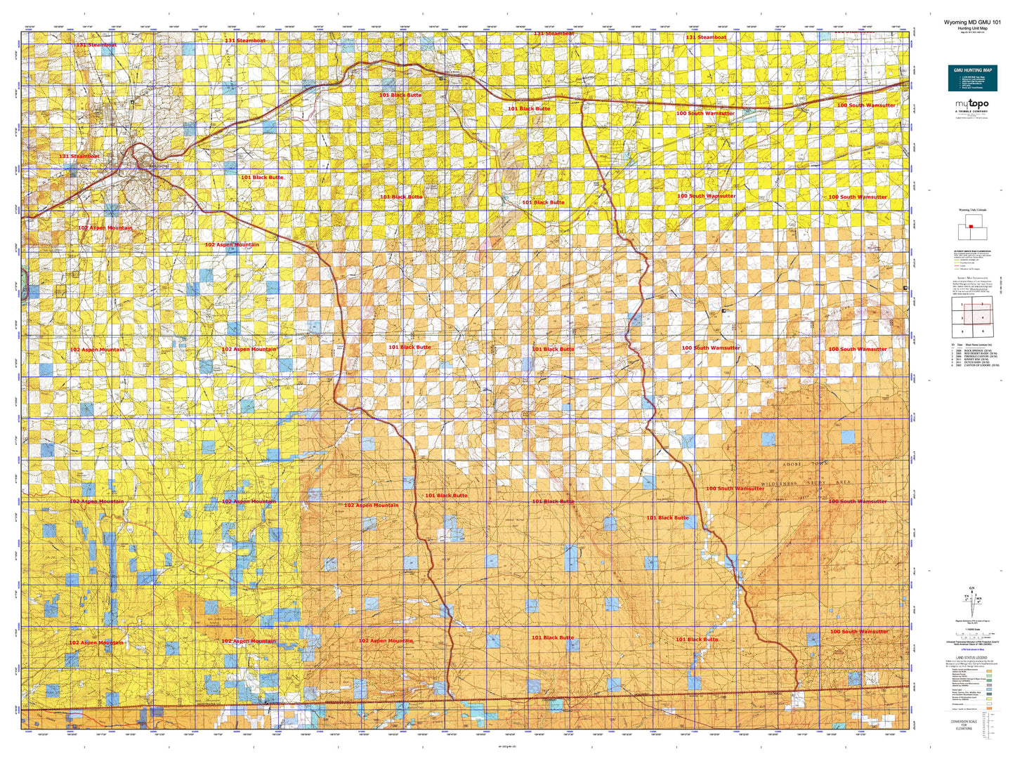 Wyoming Mule Deer GMU 101 Map Image