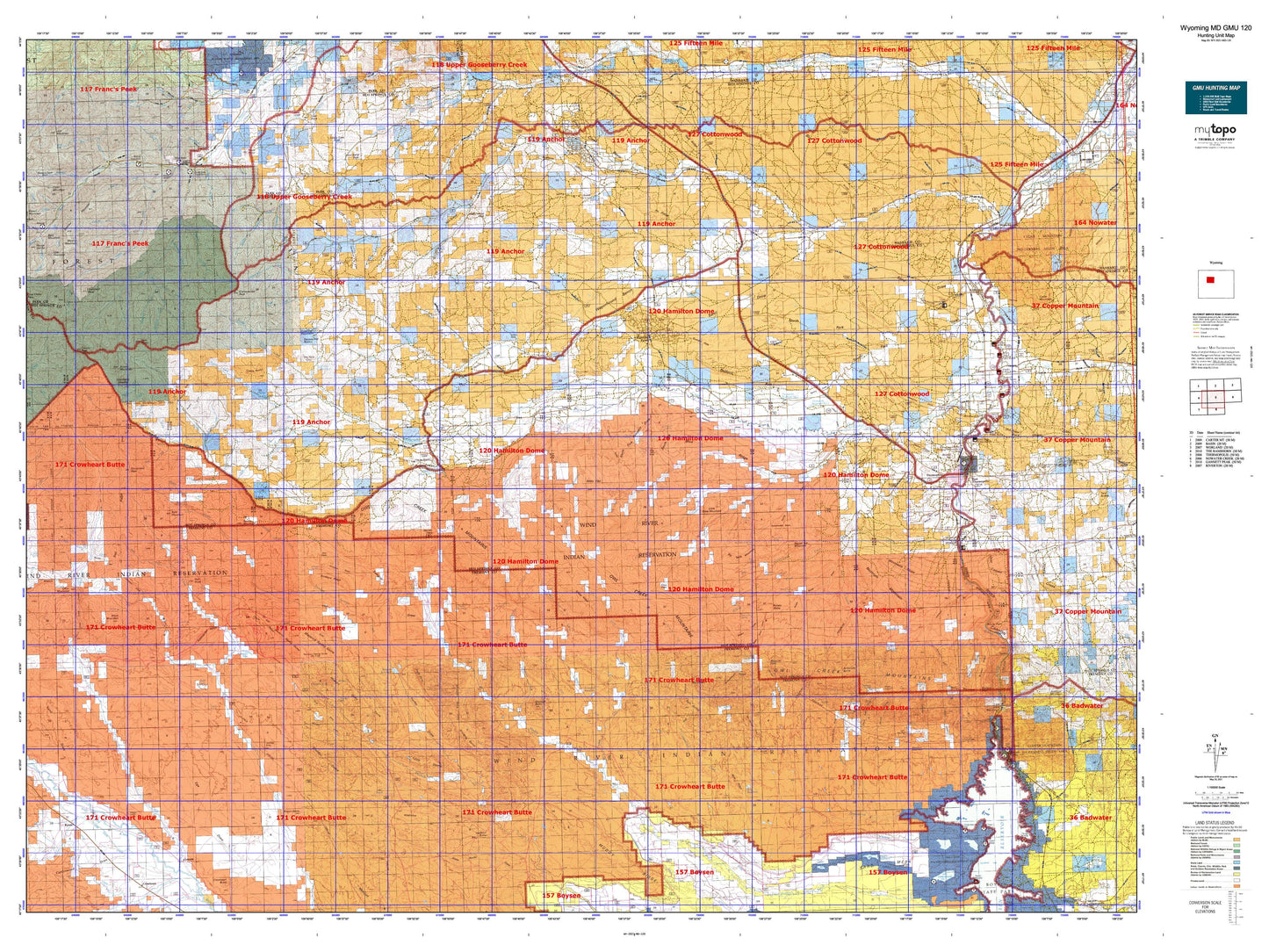 Wyoming Mule Deer GMU 120 Map Image