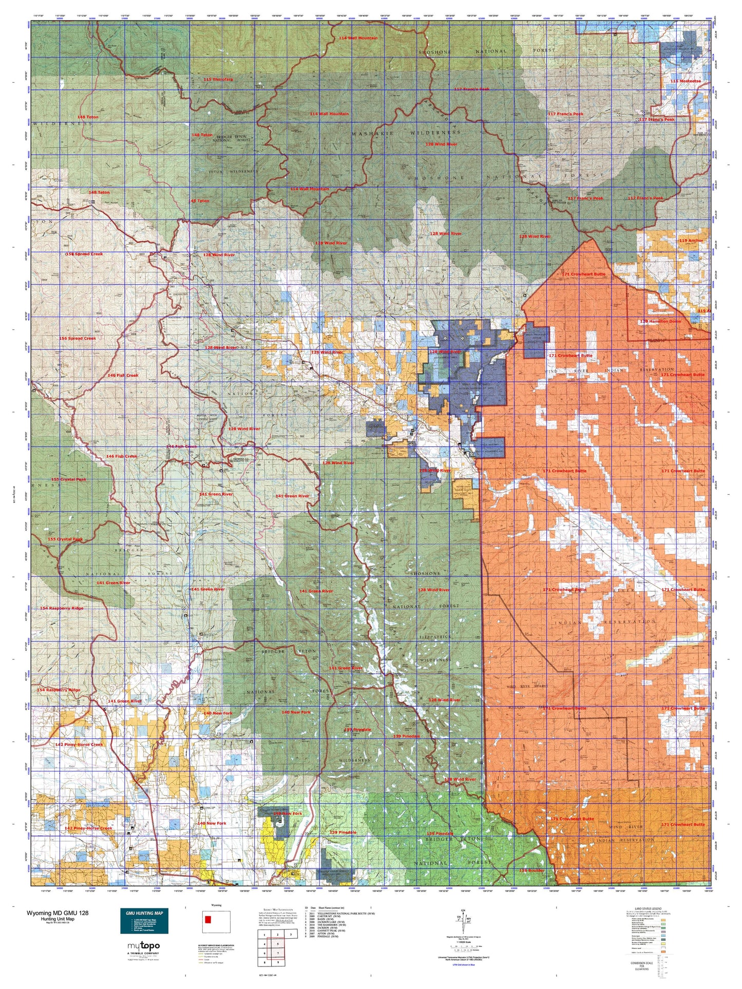 Wyoming Mule Deer GMU 128 Map Image