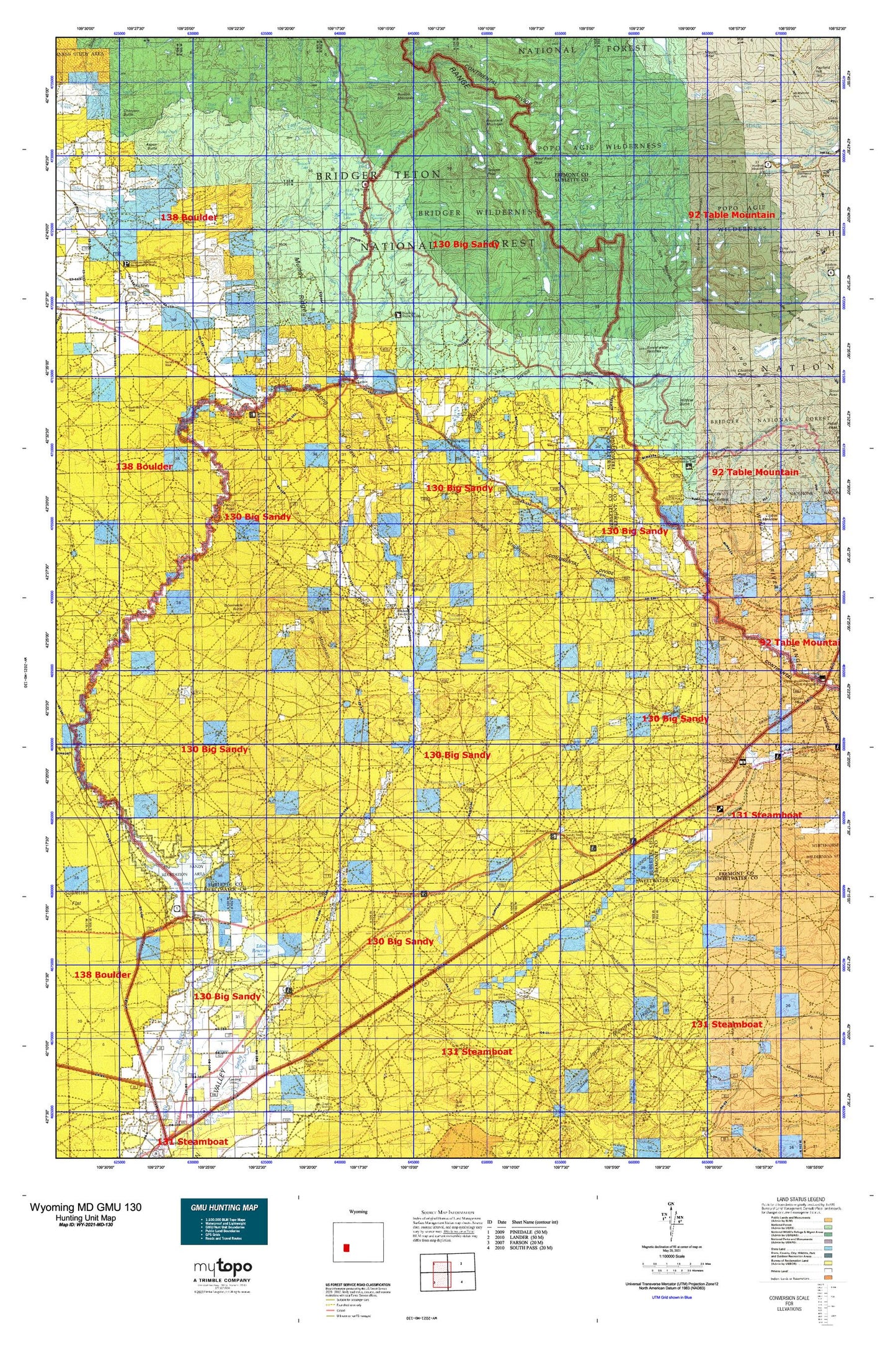 Wyoming Mule Deer GMU 130 Map Image
