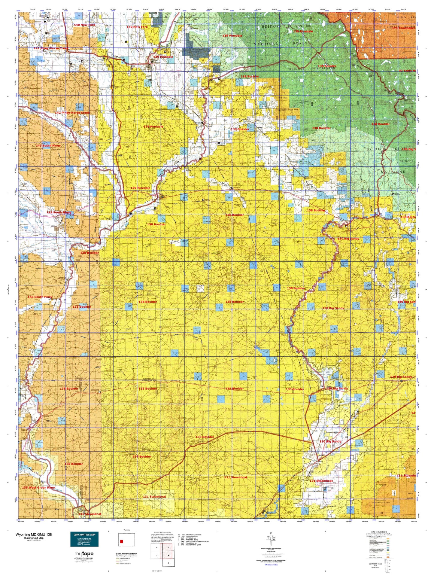 Wyoming Mule Deer GMU 138 Map Image