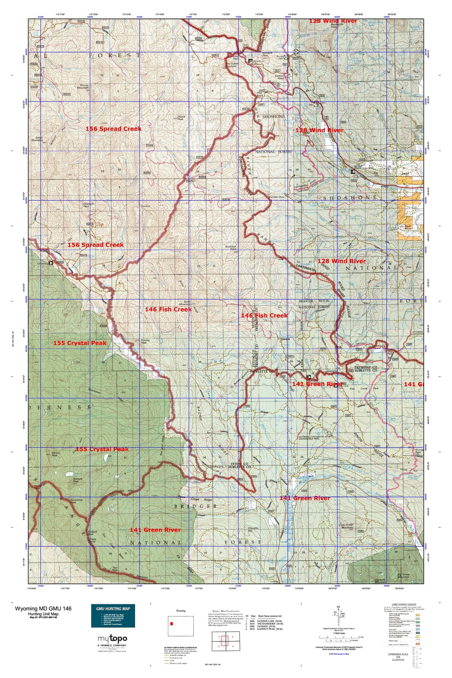Wyoming Mule Deer GMU 146 Map Image