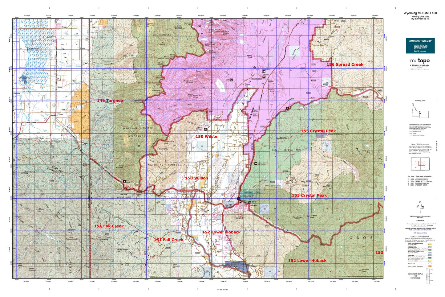Wyoming Mule Deer GMU 150 Map Image