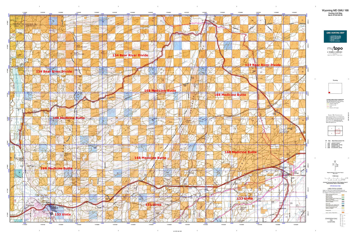 Wyoming Mule Deer GMU 168 Map Image