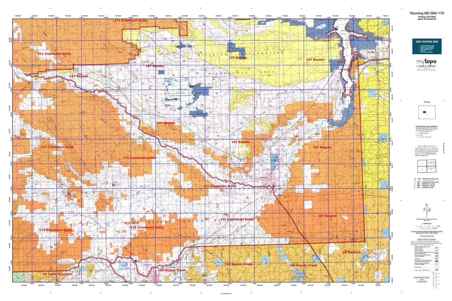 Wyoming Mule Deer GMU 170 Map Image