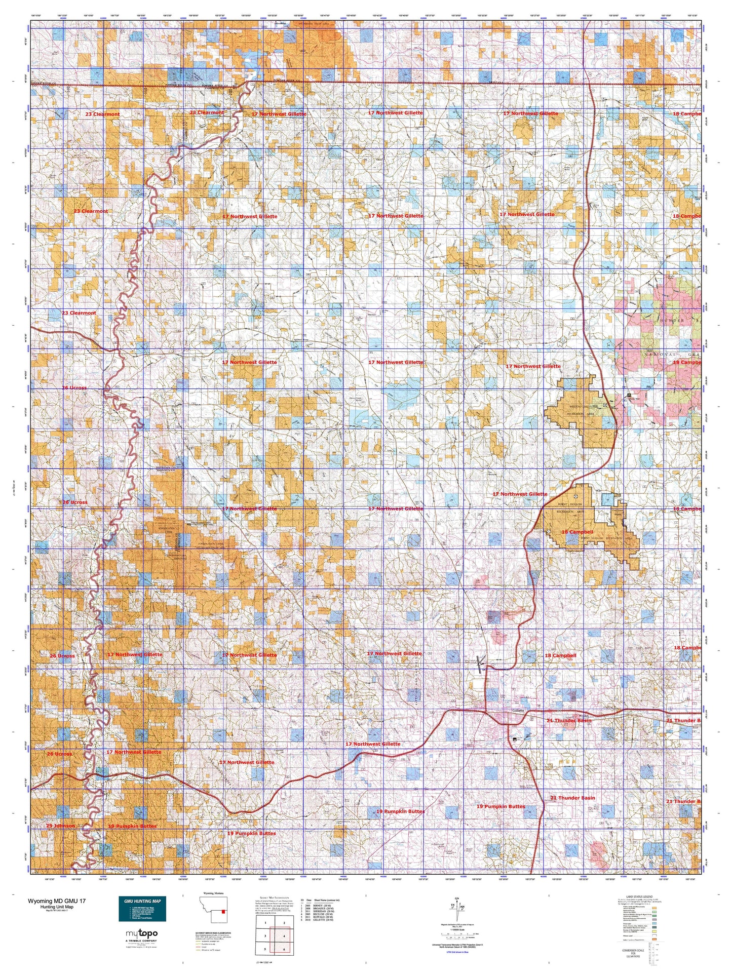 Wyoming Mule Deer GMU 17 Map Image