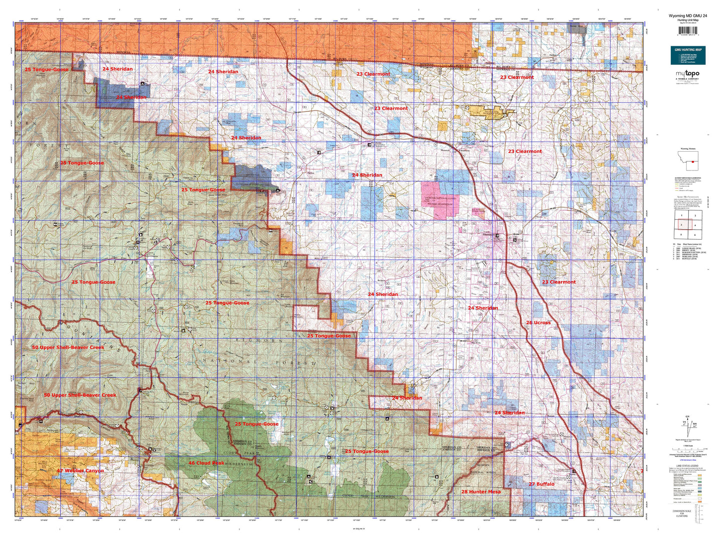 Wyoming Mule Deer GMU 24 Map Image