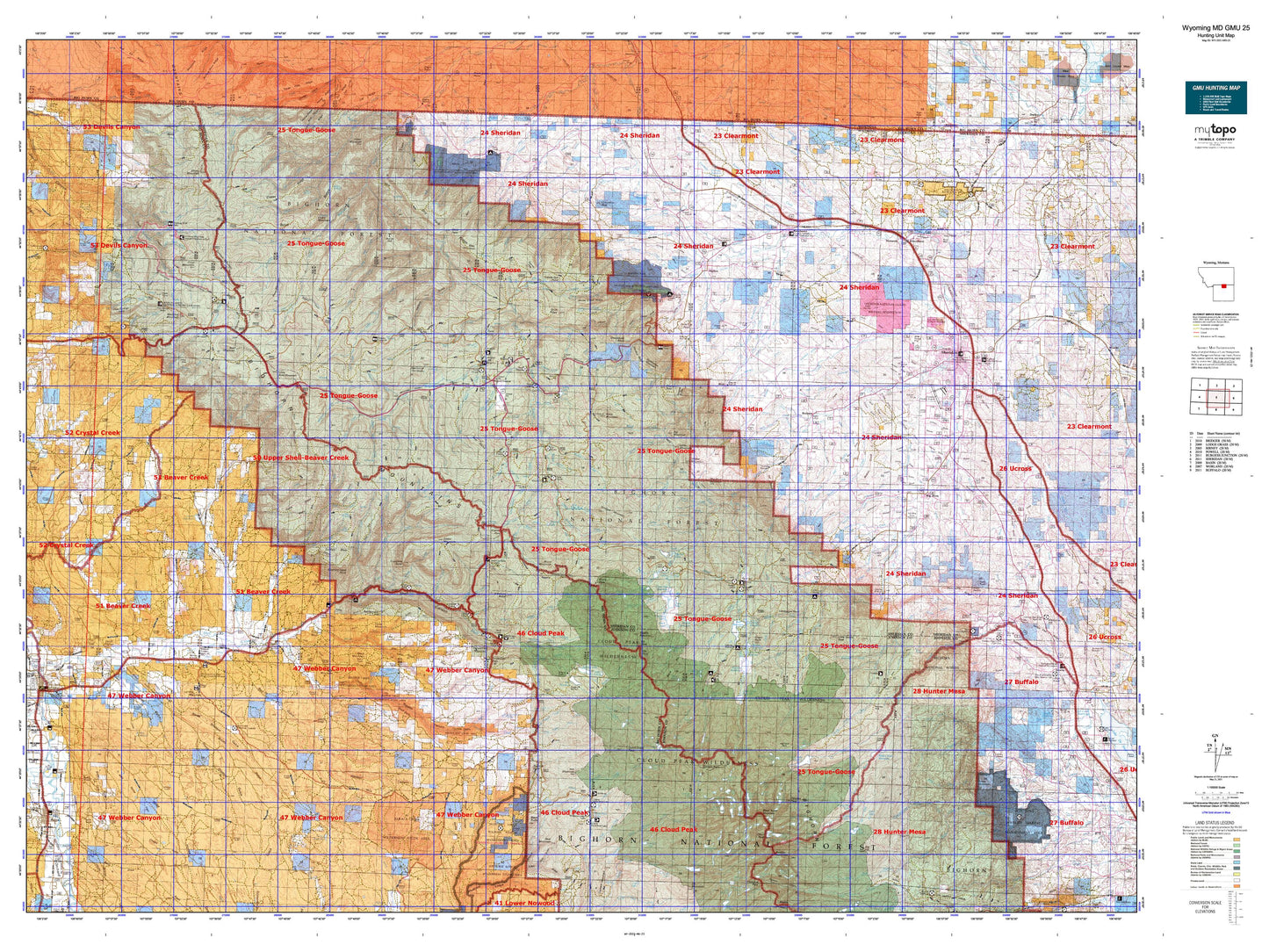 Wyoming Mule Deer GMU 25 Map Image