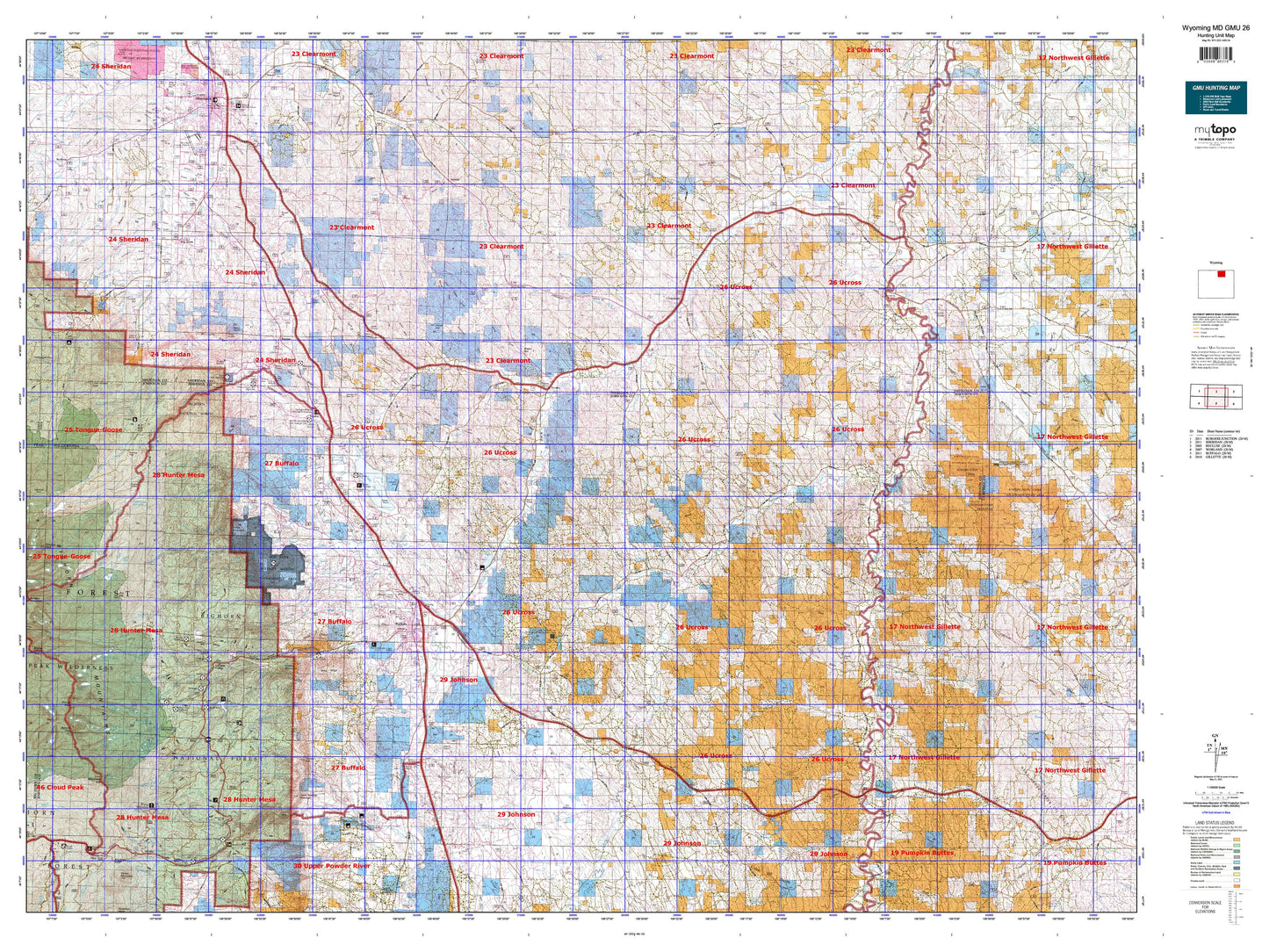 Wyoming Mule Deer GMU 26 Map Image