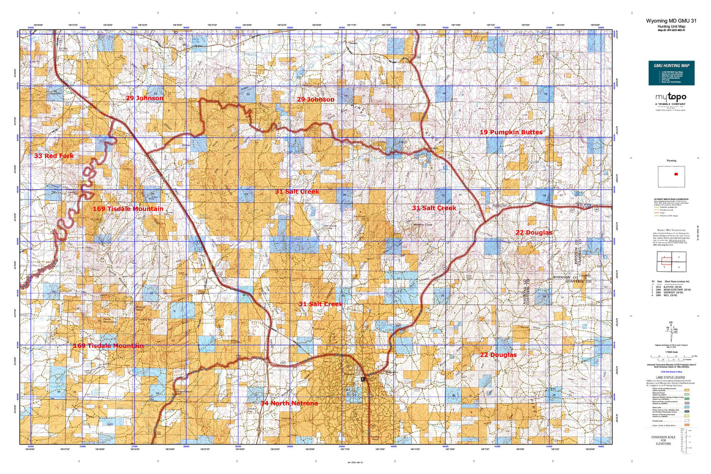 Wyoming Mule Deer GMU 31 Map Image
