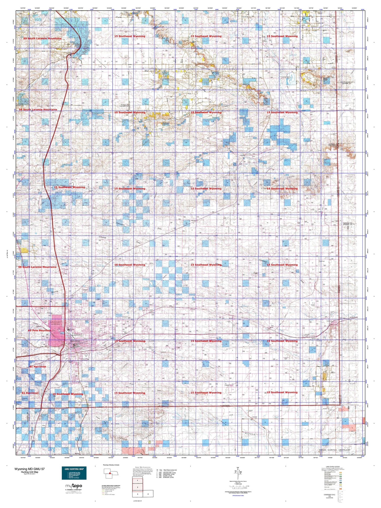 Wyoming Mule Deer GMU 57 Map Image
